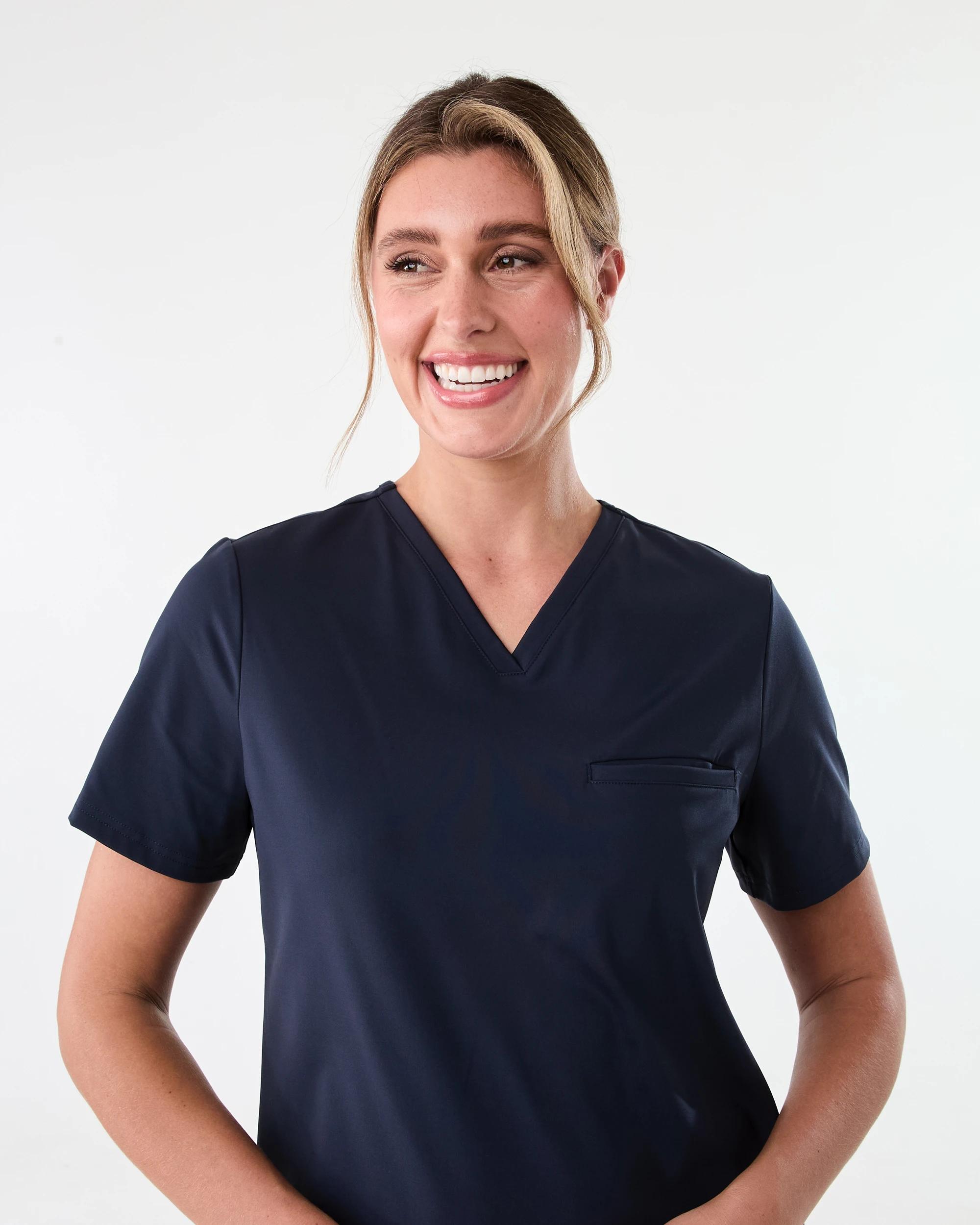 4 Workwear Performance Scrub Top Paris Blu, 4 of 8