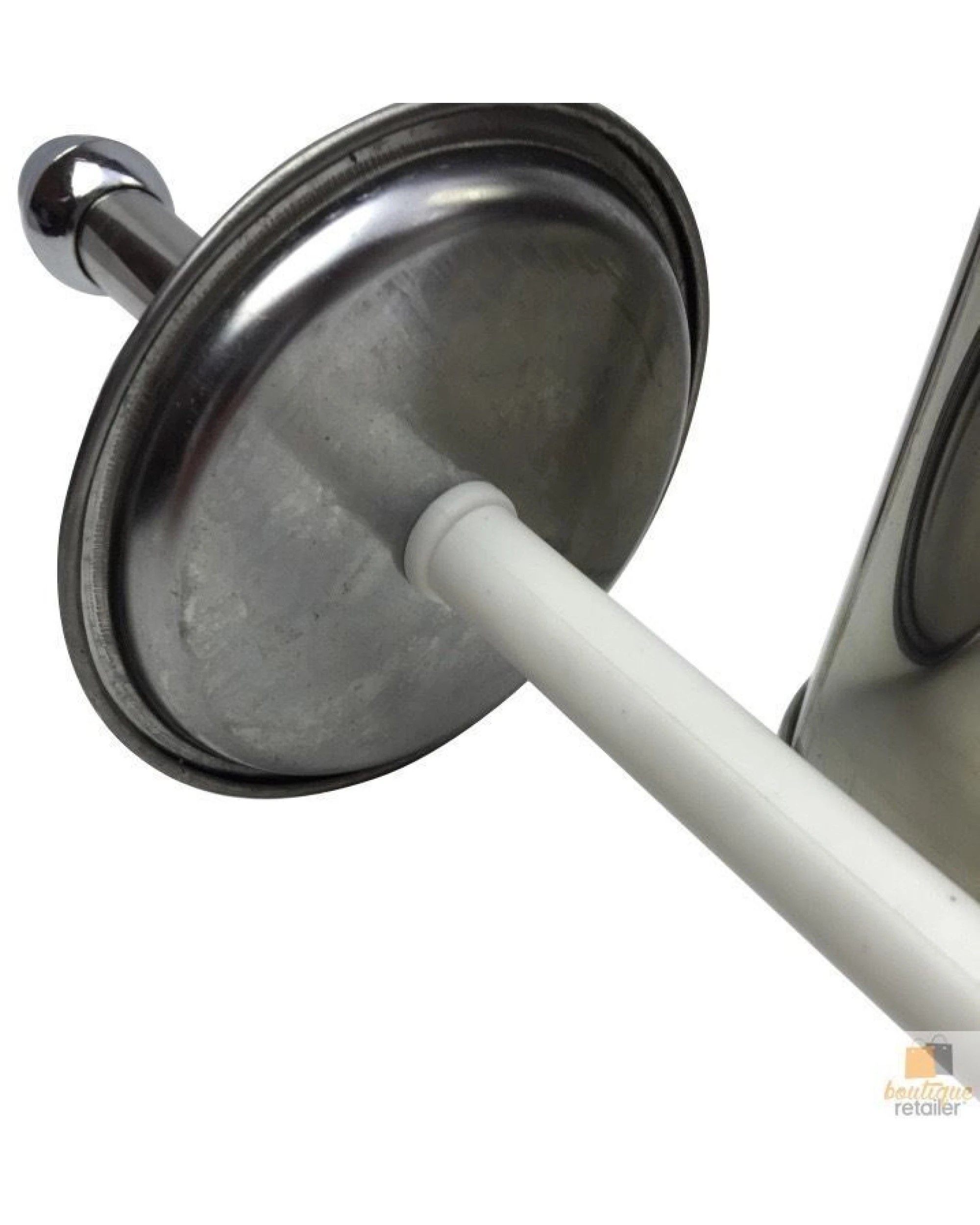 4 BR Home Toilet Brush Holder Metal Stainless Steel Bathroom Set Handle Round Cover Clean, 4 of 8