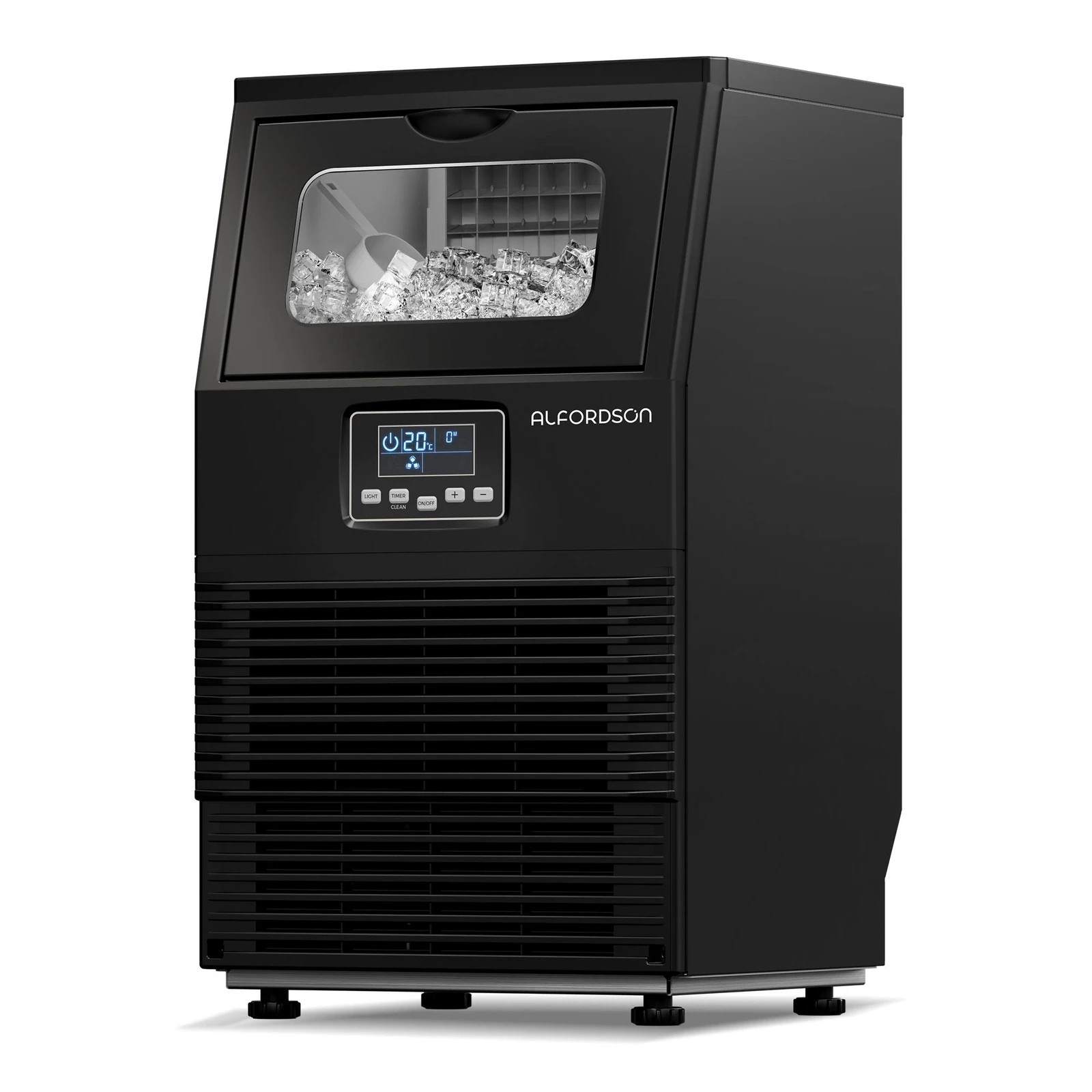 1 Alfordson Commercial Ice Maker Machine 38kg Ice Cube Stainless Steel - Black, 1 of 9