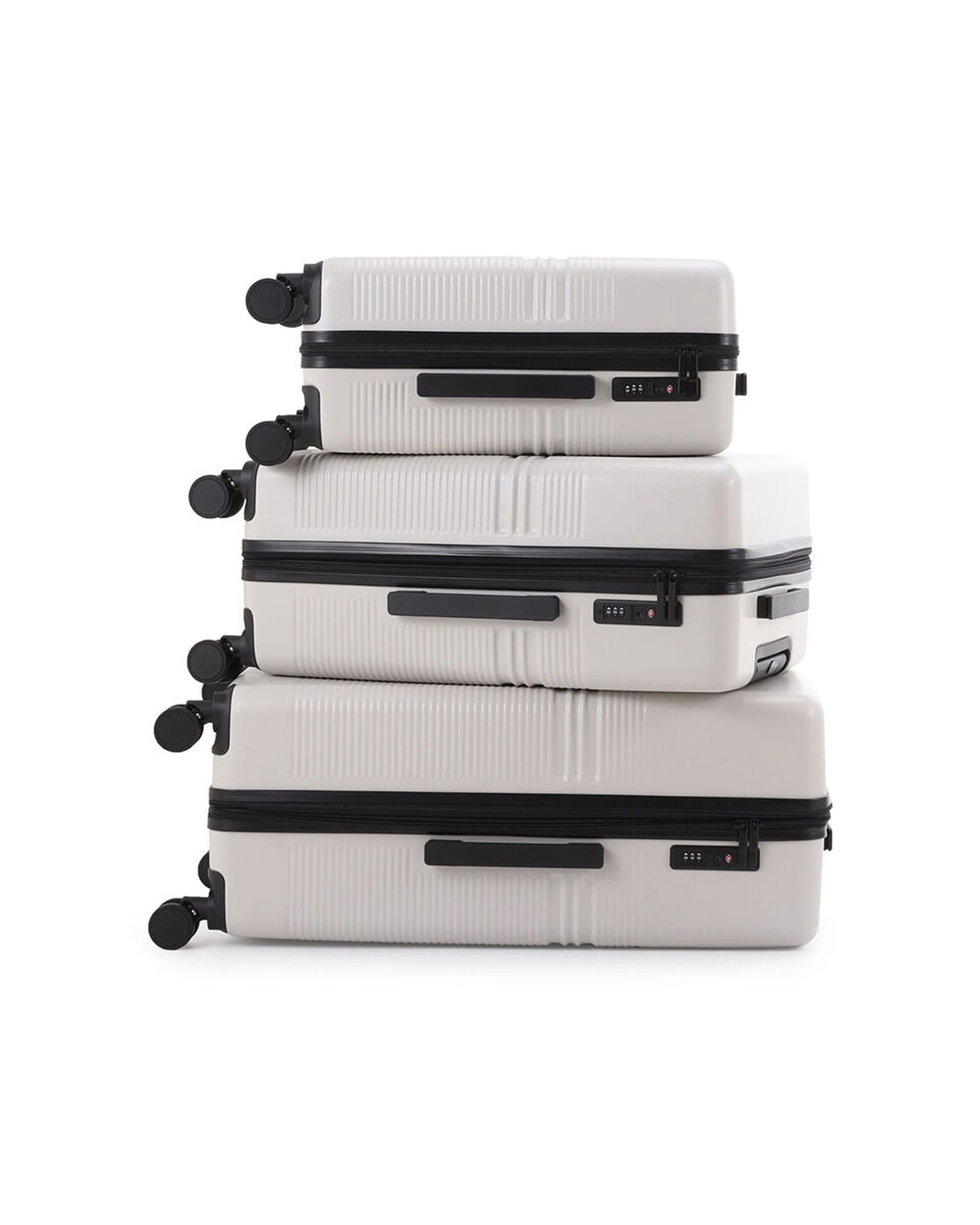 5 Paklite 3pc Elements Travel Luggage Set Suitcase Lightweight Expandable Oatmeal - White, 5 of 7