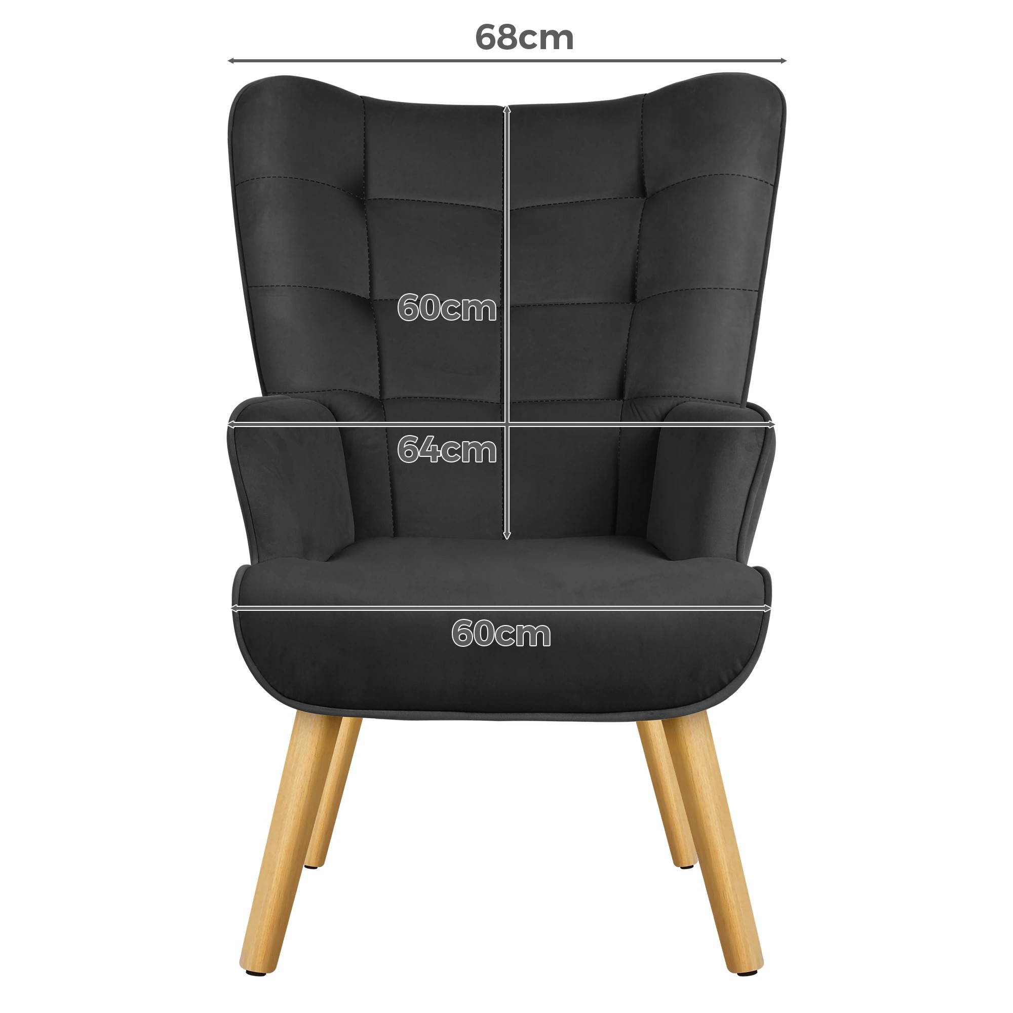 6 Alfordson Armchair Lounge Chair Featherston Replica Accent Chair Couch - Dark Grey, 6 of 10