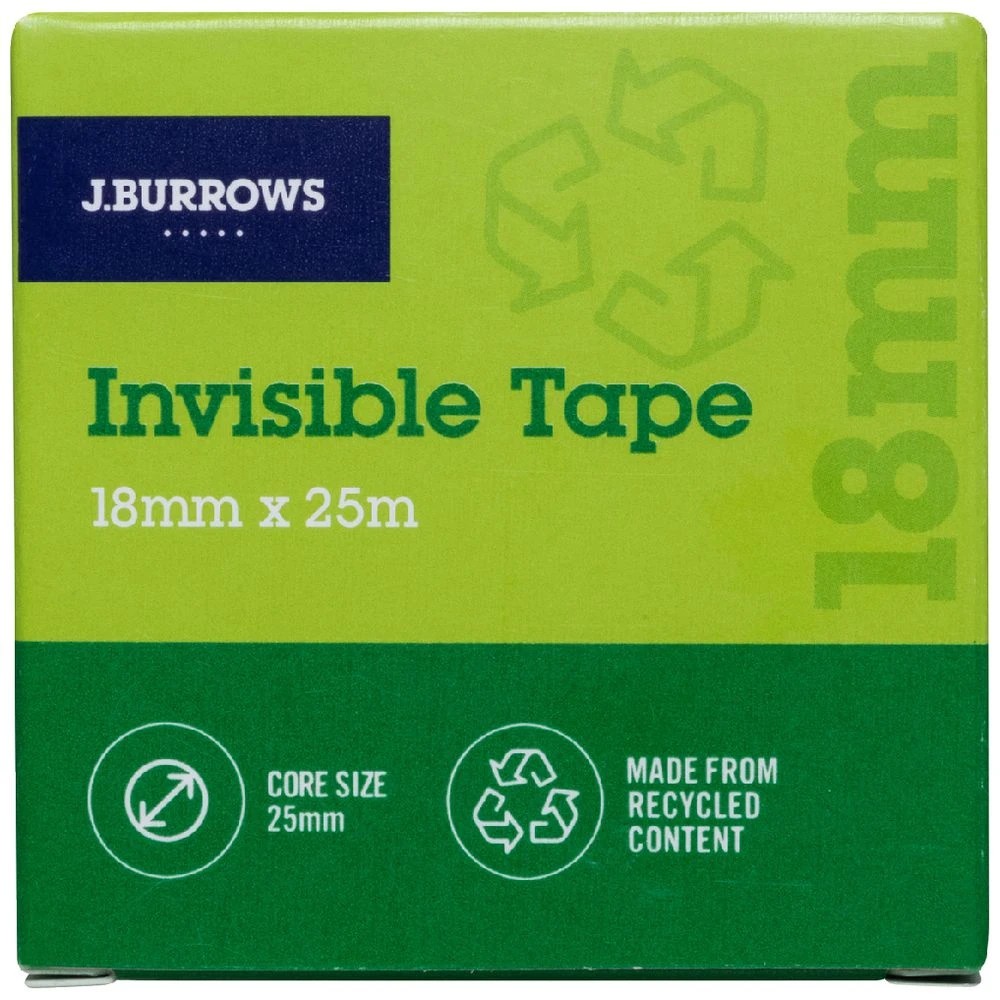 1 J.Burrows Invisible Adhesive Tape 18mm x 25m, 1 of 2