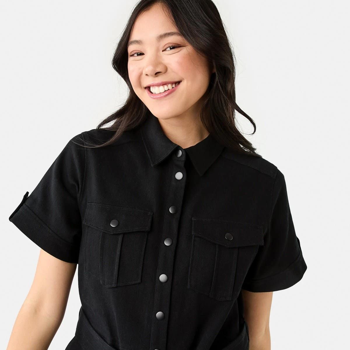 5 Short Sleeve Belted Playsuit BLACK, 5 of 11