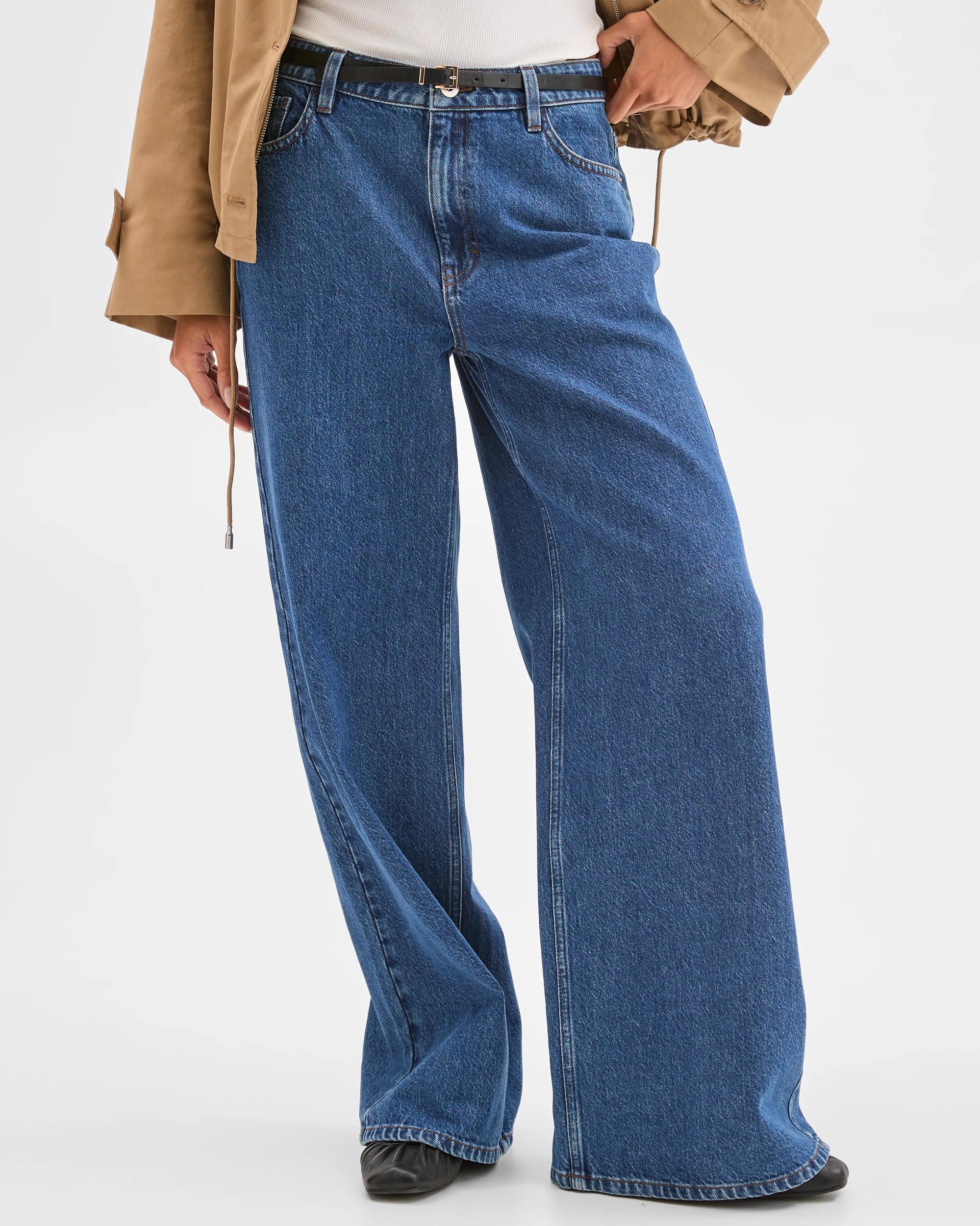 3 Lily Loves Denim Mid Rise Wide Leg Jeans ARCHIVE BLUE, 3 of 5