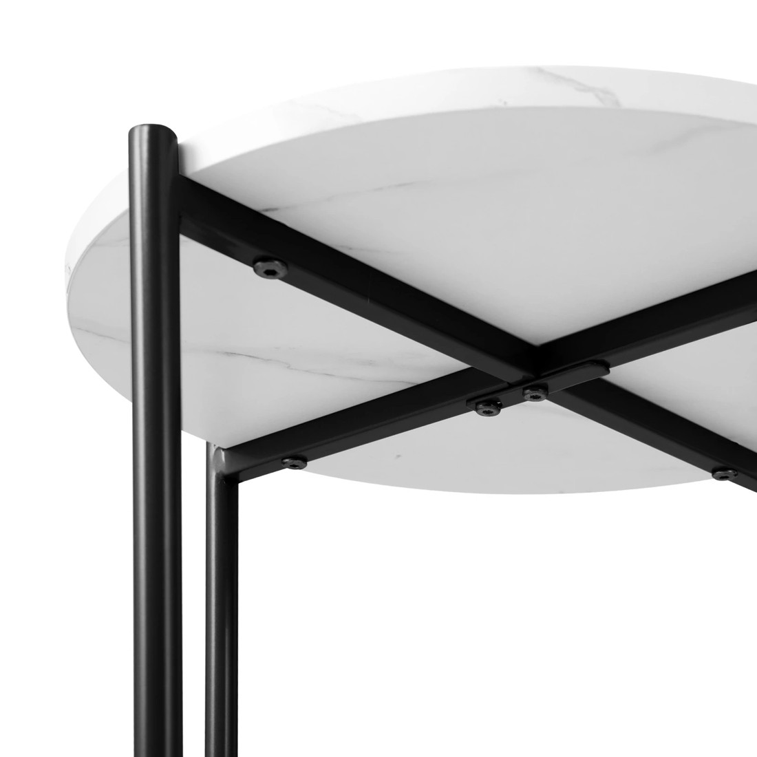 8 Oikiture Side End Table Coffee Sofa Bedside Nightstand Marble-like Round
 - Multi, 8 of 10