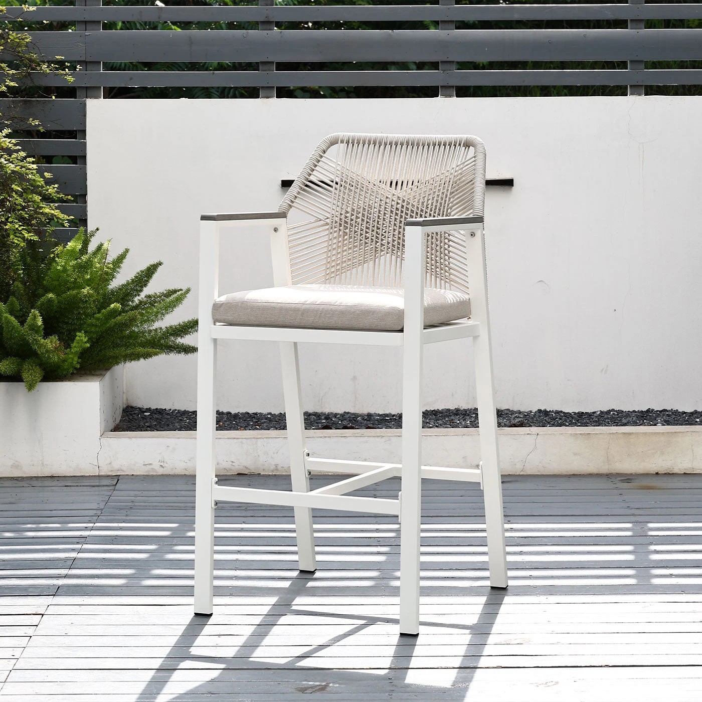 10 Moda Living Brighton White Aluminium 5-Piece Outdoor Bar Table & Stool Set - White, 10 of 10