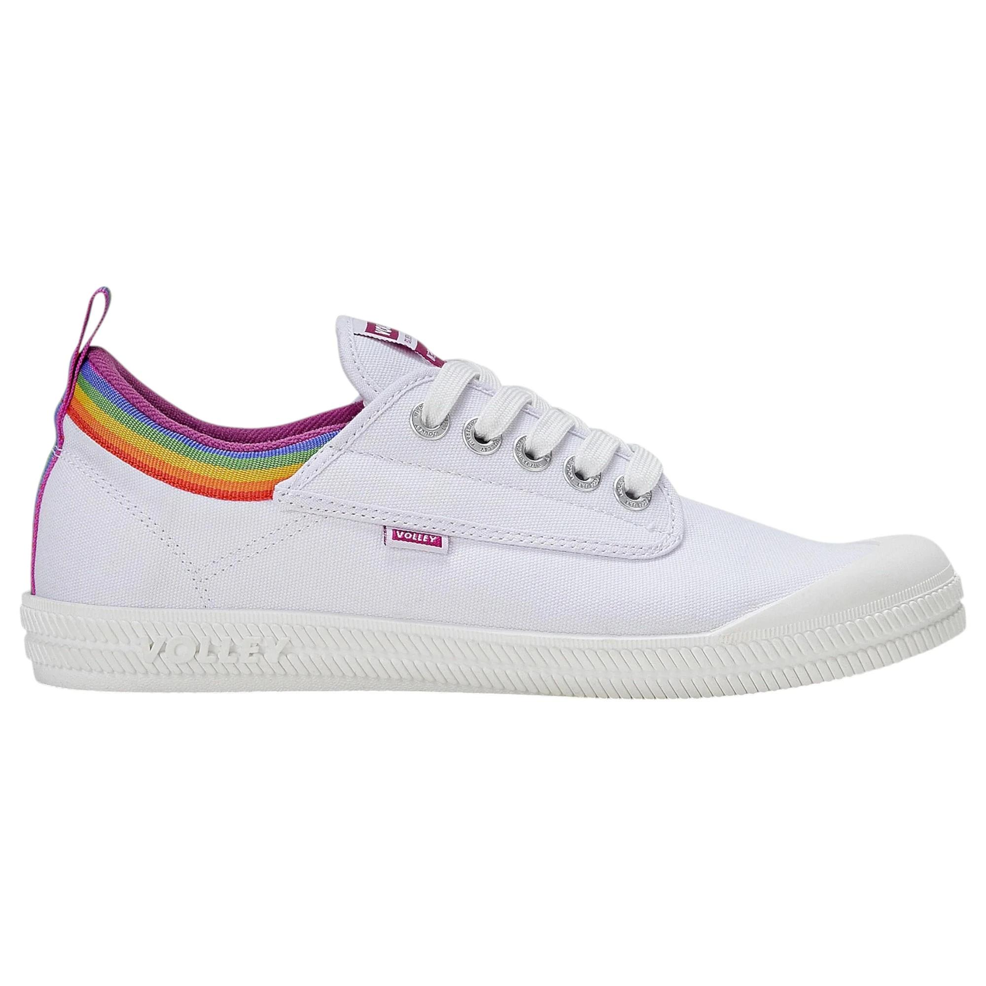 2 Volley Pride International s Casual Mens Womens White Rainbow Lgbt Shoes RAINBOW, 2 of 5