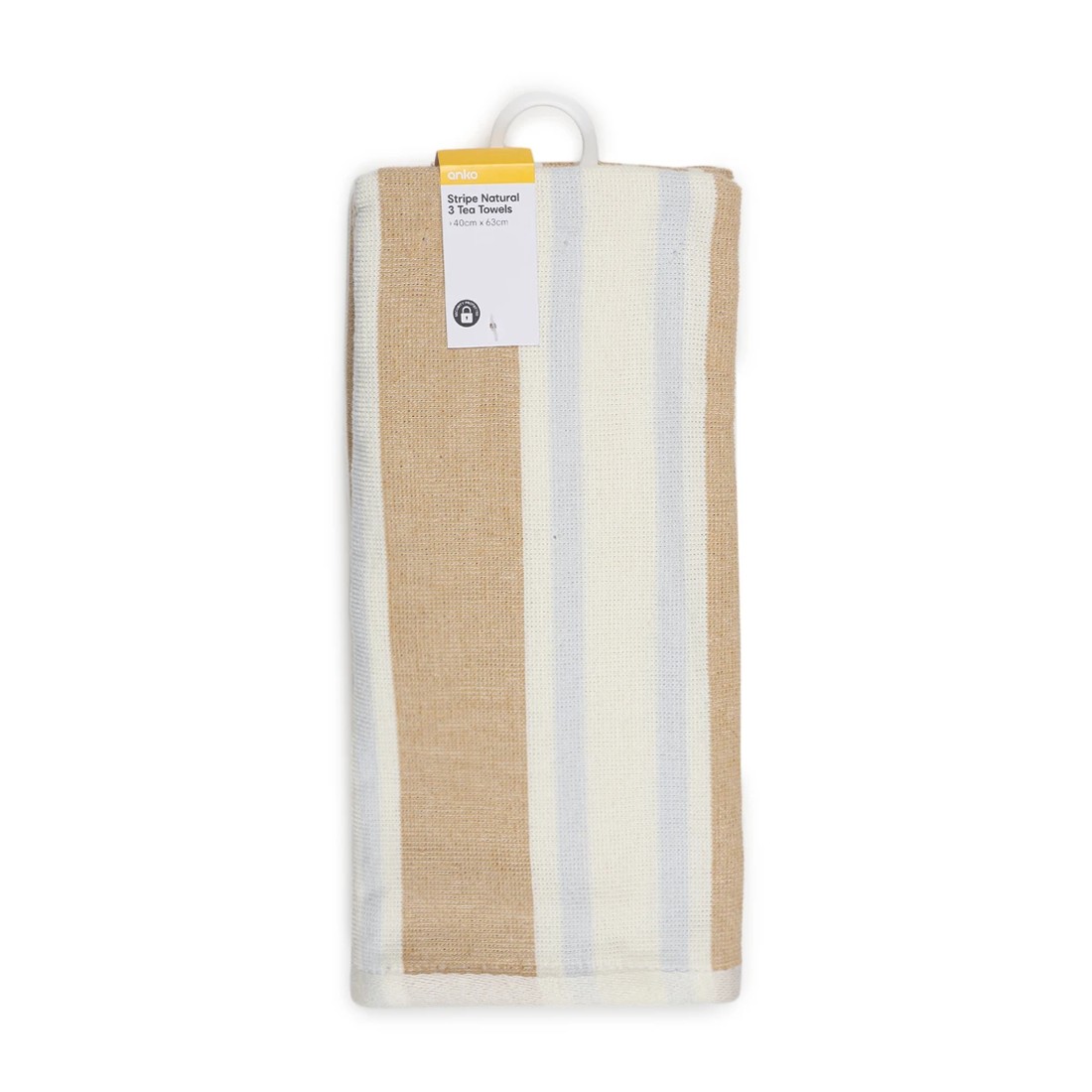 6 3 Pack Natural Stripe Tea Towels, 6 of 6
