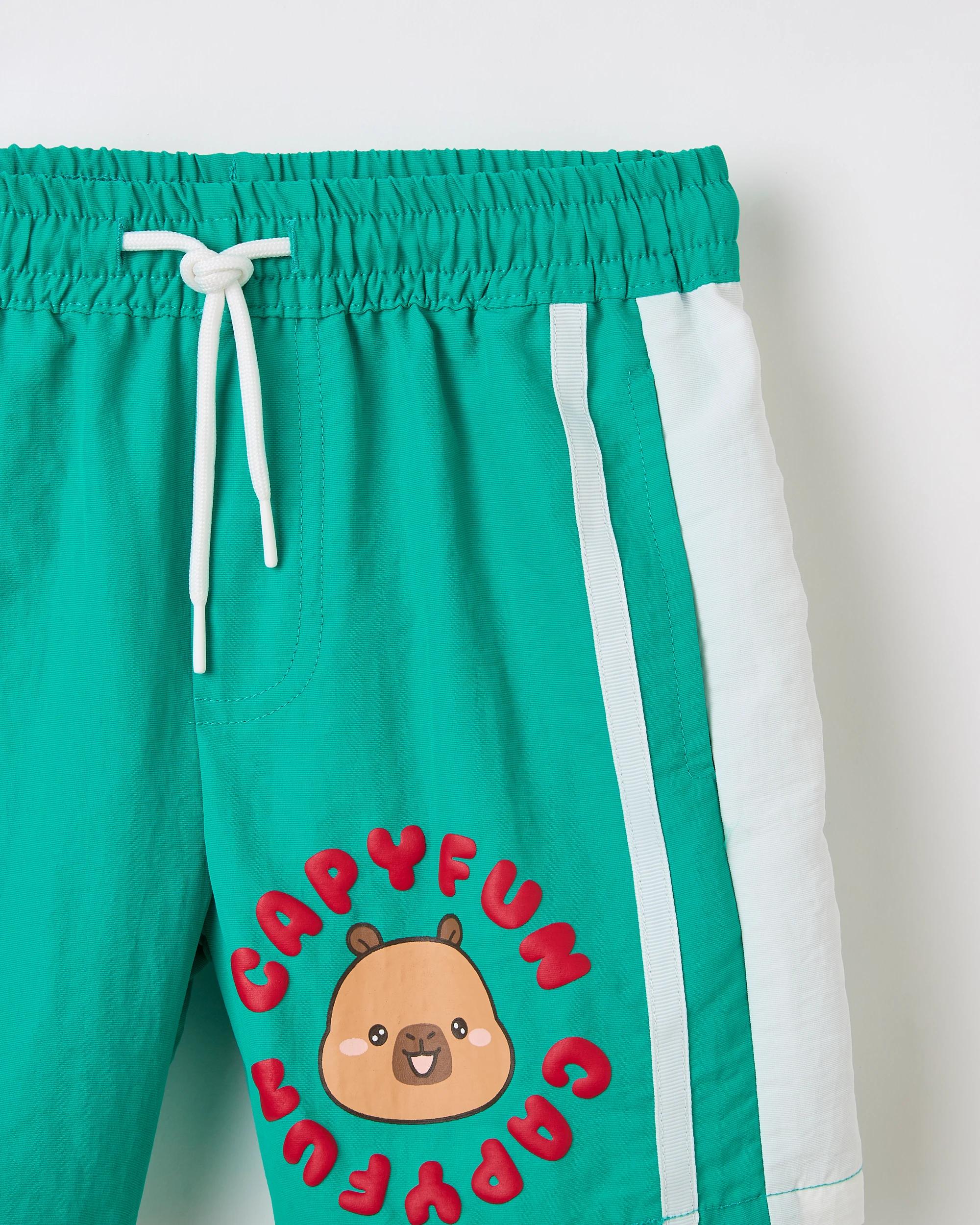 2 Licensed CapyFun Panelled Shorts GREEN, 2 of 2