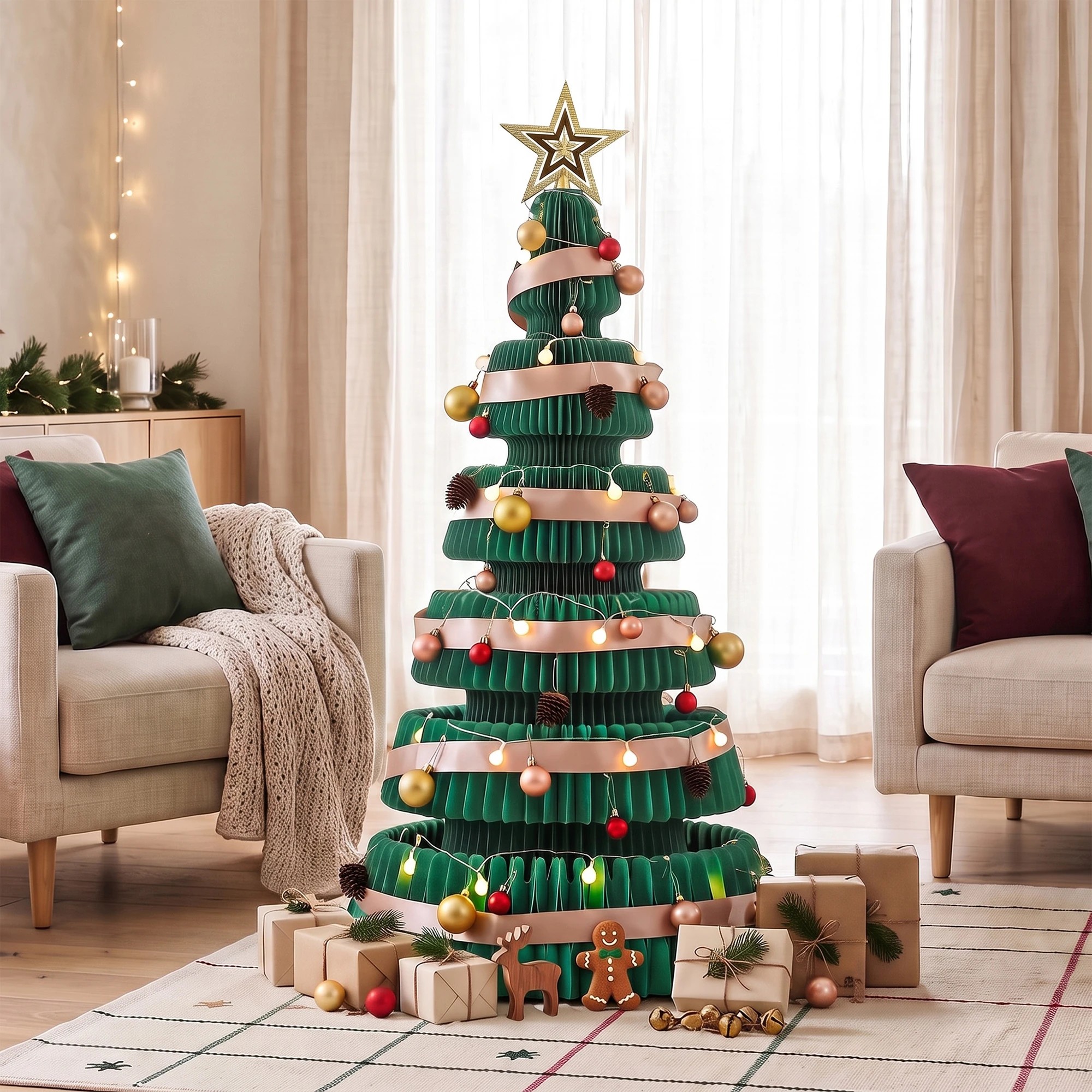 2 Jingle Jollys 111cm Foldable Christmas Tree Xmas Decorations - Green, 2 of 10