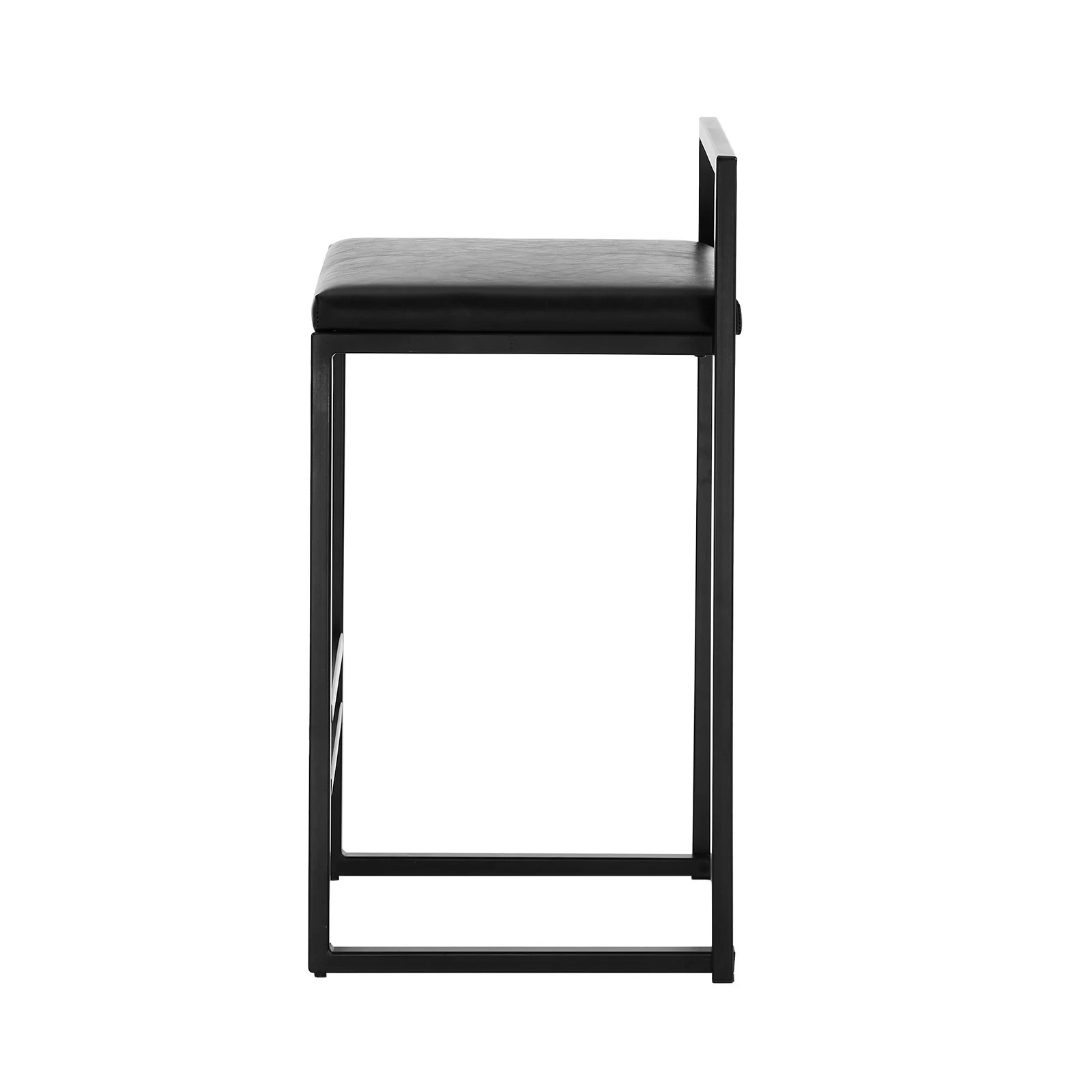8 Oikiture 4x Bar Stools Counter High Chair Leather - Black, 8 of 9