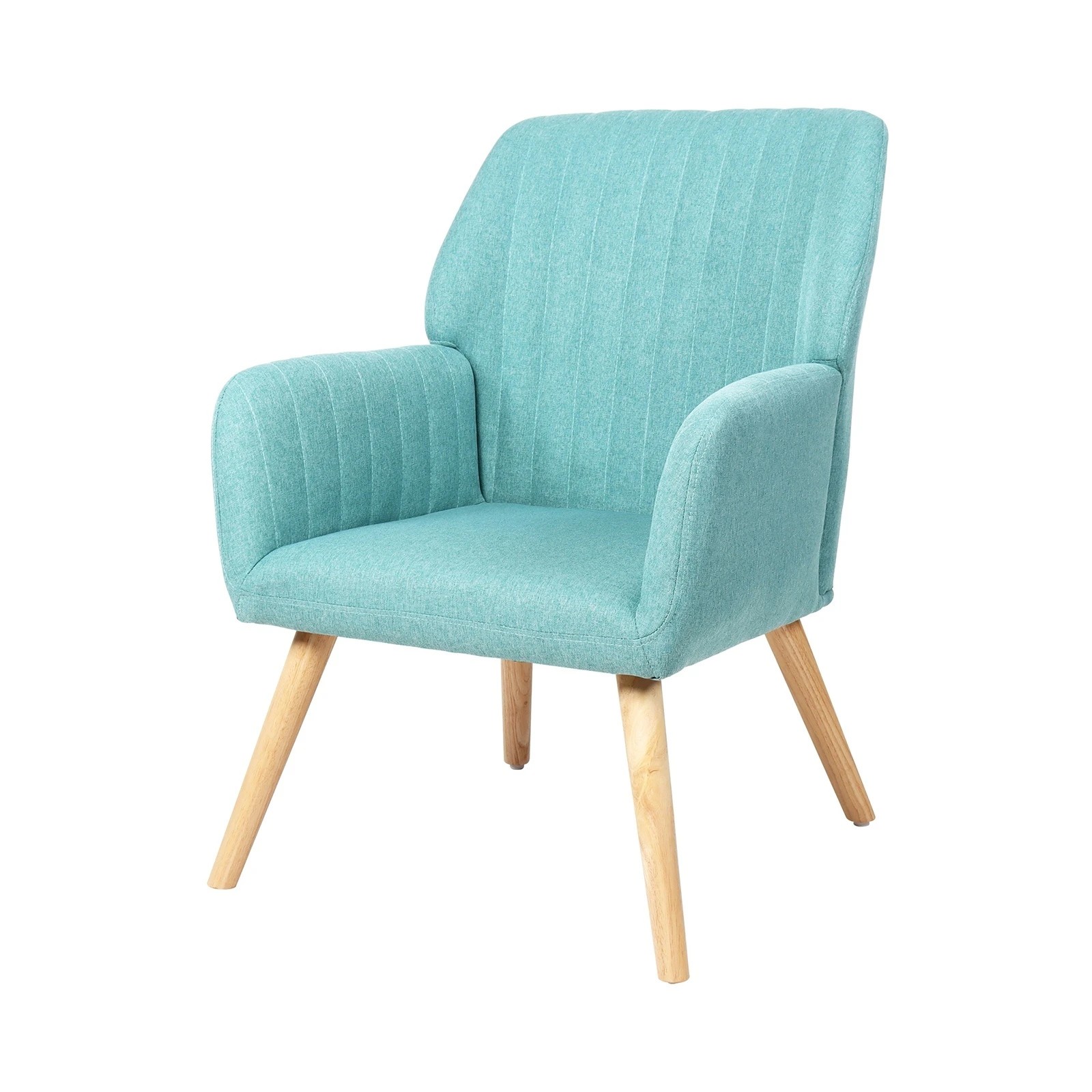 8 Oikiture 2x Armchair Lounge Sofa Chair Fabric Accent Chairs Couches - Blue, 8 of 10