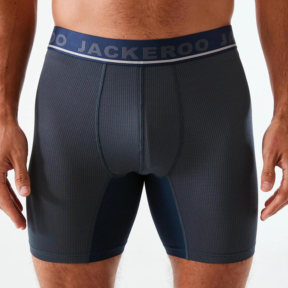 3 3 Pack Jackeroo Mid Length Mesh Trunks NAVY, 3 of 8