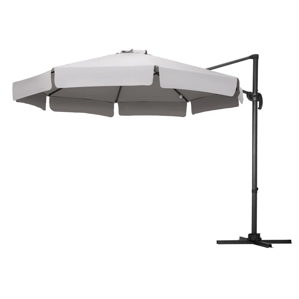 1 Instahut 3m Outdoor Umbrella Cantilever 360 Degree Tilt Beach Roma - Grey, 1 of 6