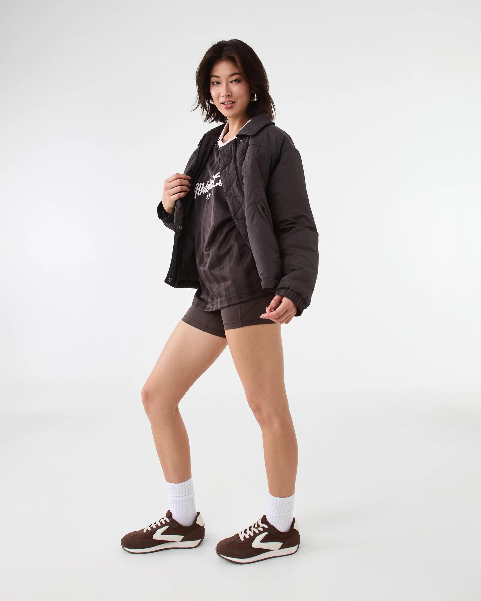 3 Active Womens Zip Through Sports Bomber Jacket Espresso, 3 of 9