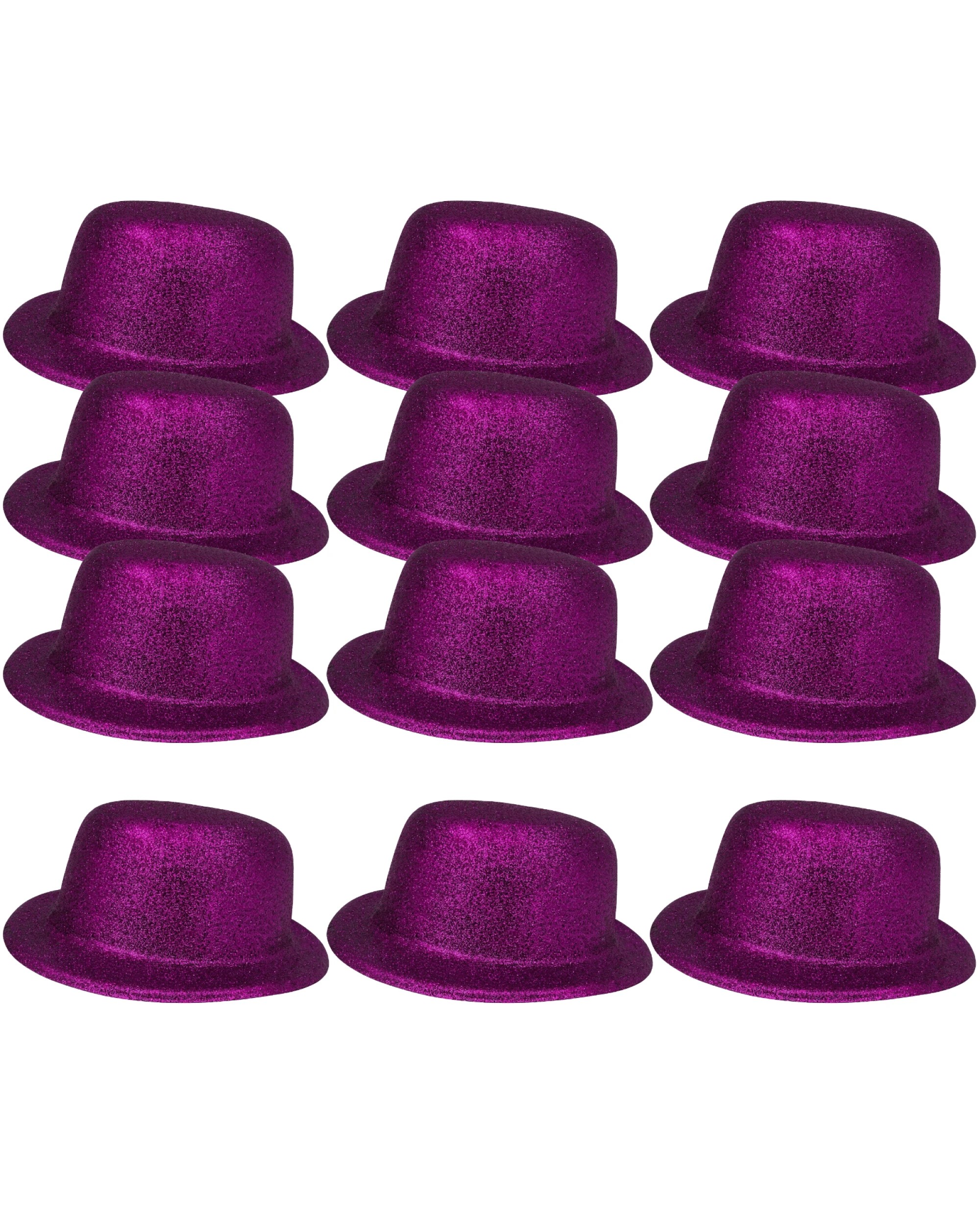 3 BR Costumes Glitter Bowler Hat Party Costume Accessory - Bulk Pack of 12, 3 of 3