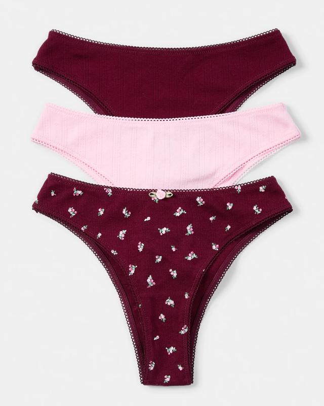 3 Pack Pointelle Cheeky Bikini Br