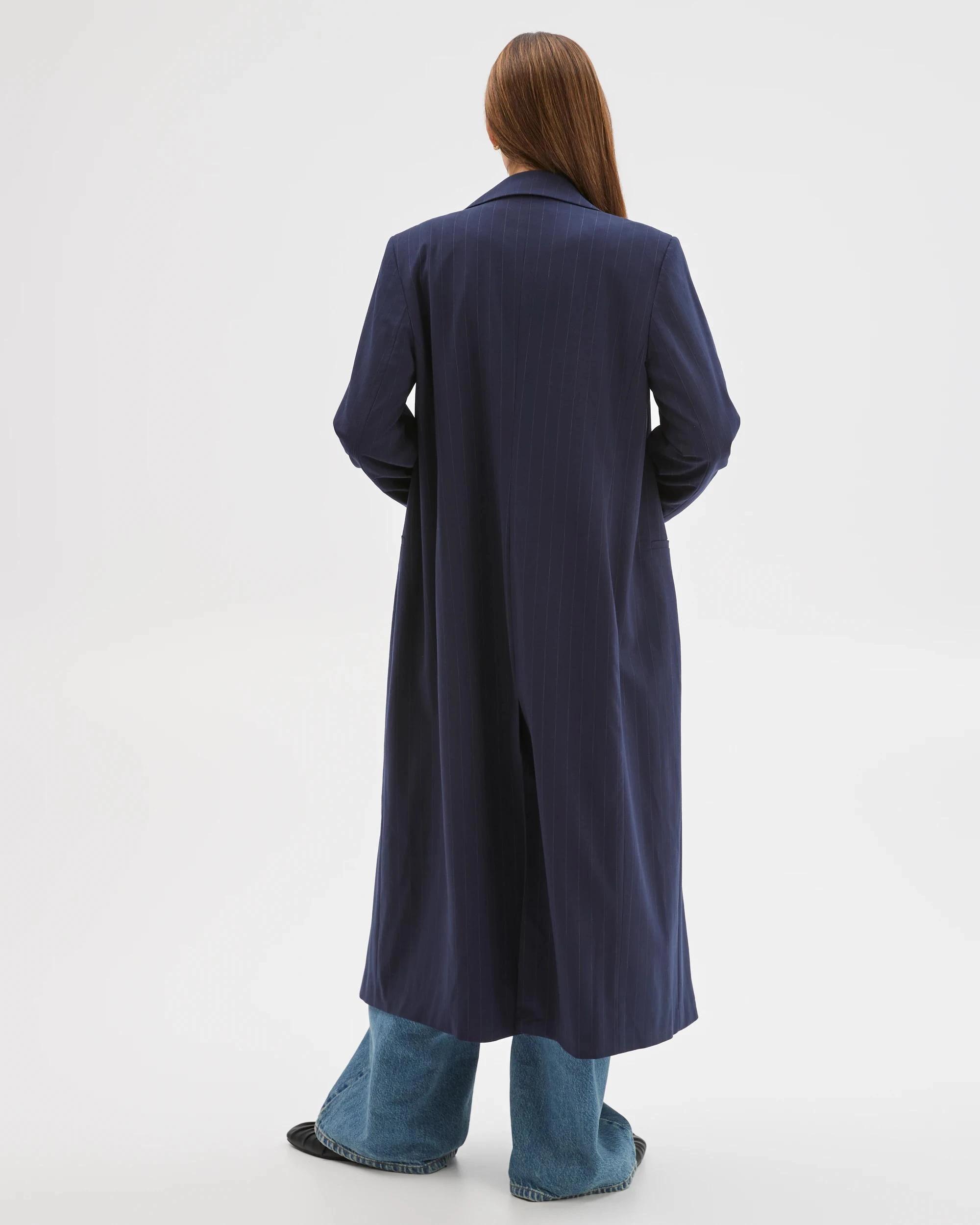 6 Lily Loves Longline Blazer NAVY PINSTRIPE, 6 of 6