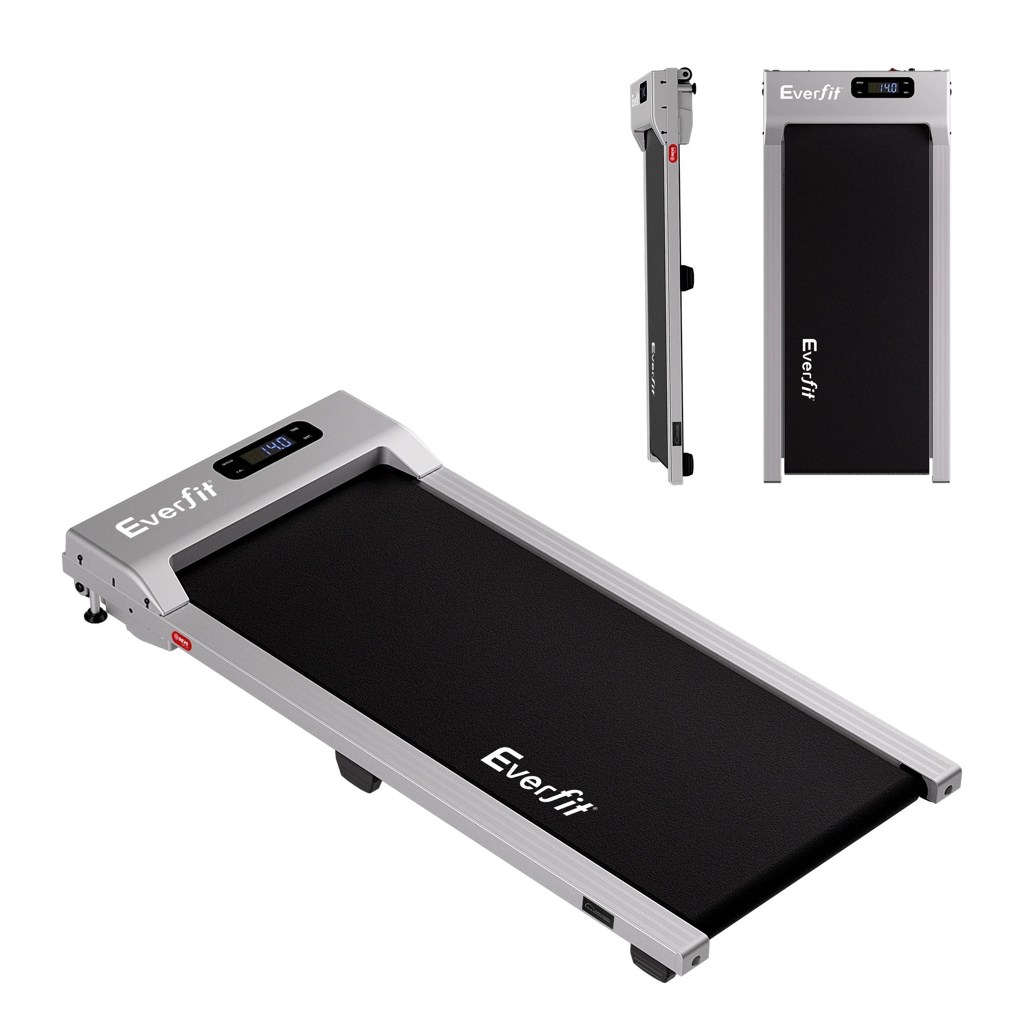 1 Everfit 3 in 1 Walking Pad Treadmill 12% Incline Under Desk Treadmills With 38cm Wide Belt - Silver, 1 of 9