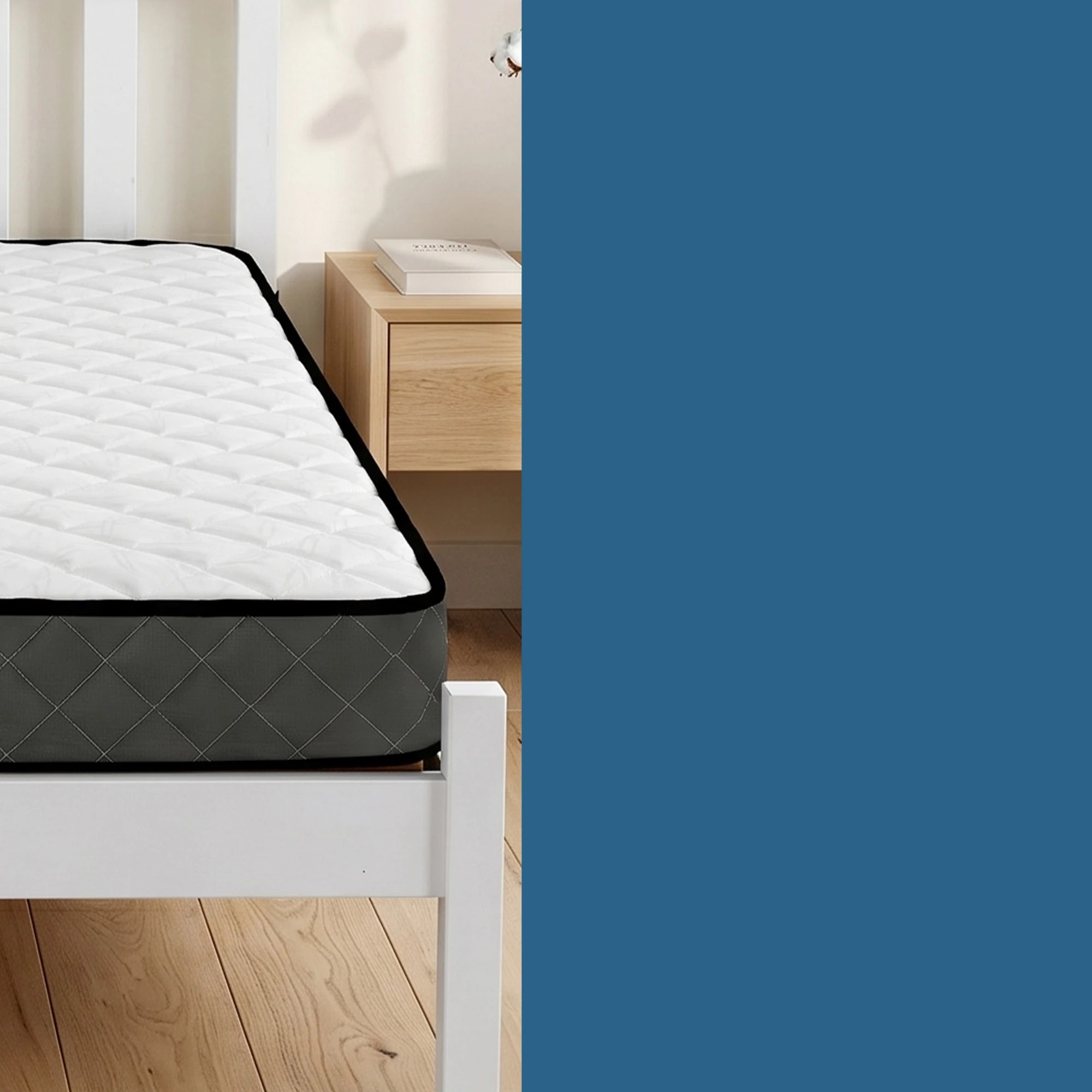 4 Giselle Single Mattress and Artiss Bed Frame SetSolid Pine with 16cm Mattress - Single Bed - Multi, 4 of 9