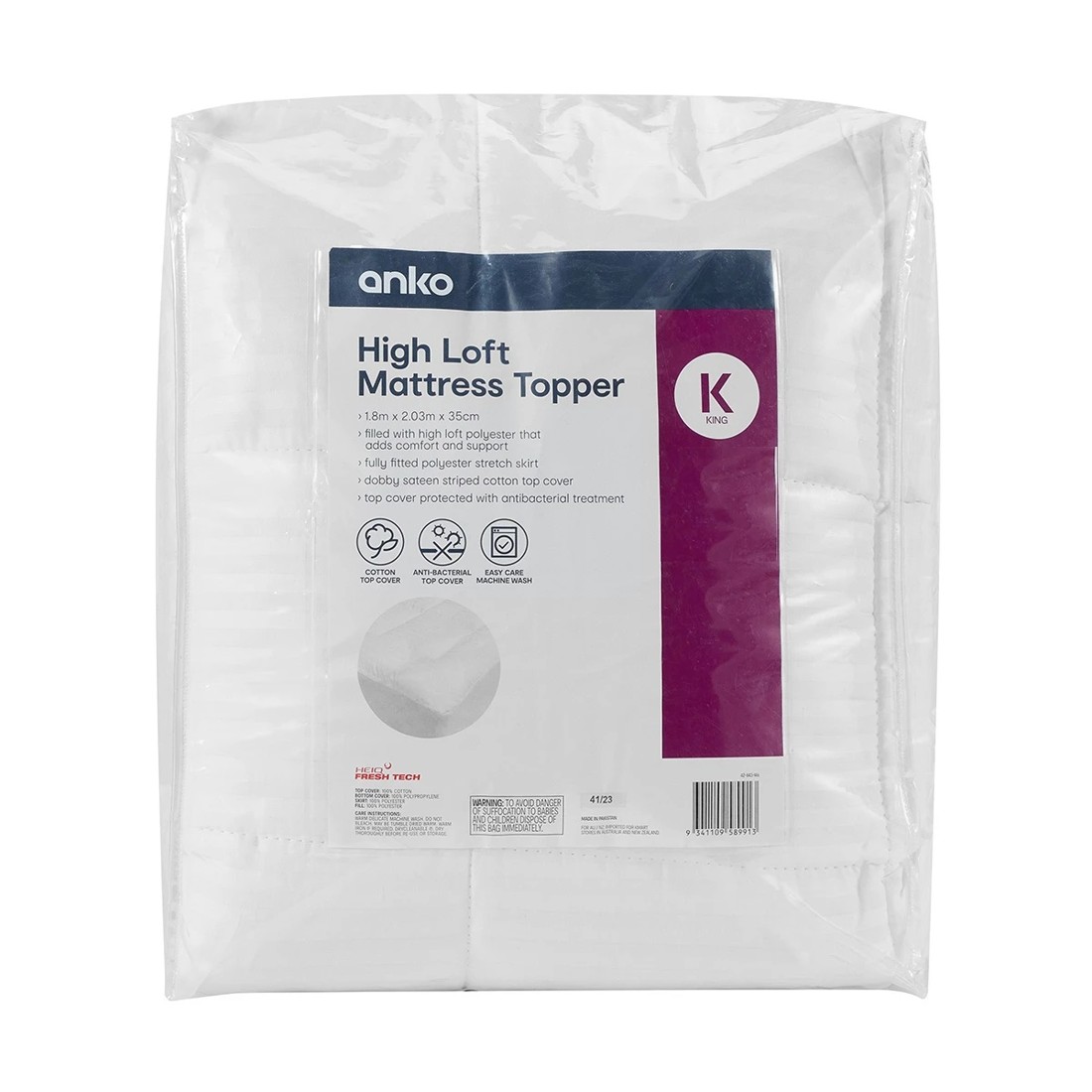 1 High Loft Mattress Topper - King Bed, White, 1 of 5