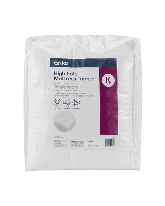 High Loft Mattress Topper - King Bed, W