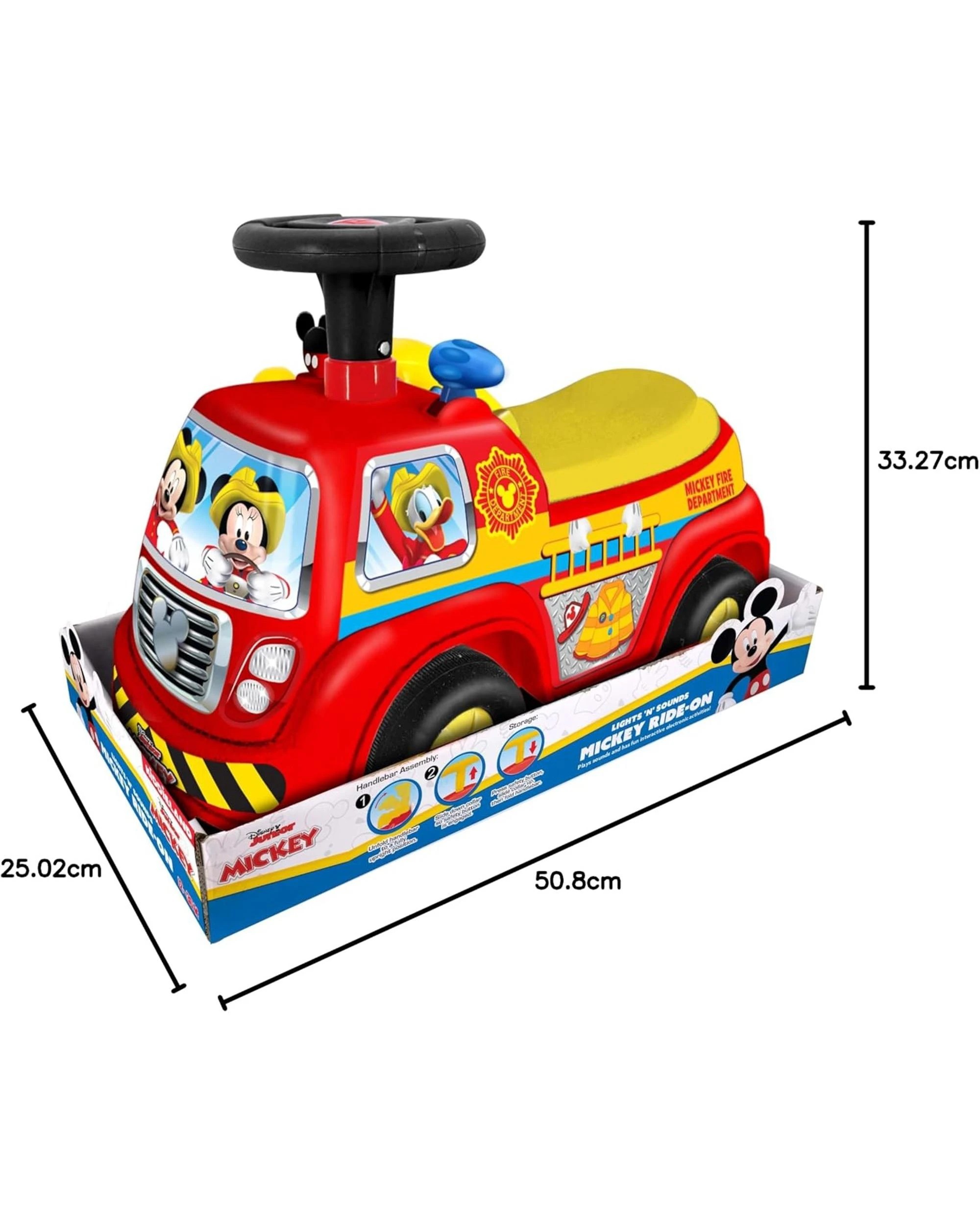 6 Disney Lights N Sounds Mickey Firetruck Ride-On, 6 of 6