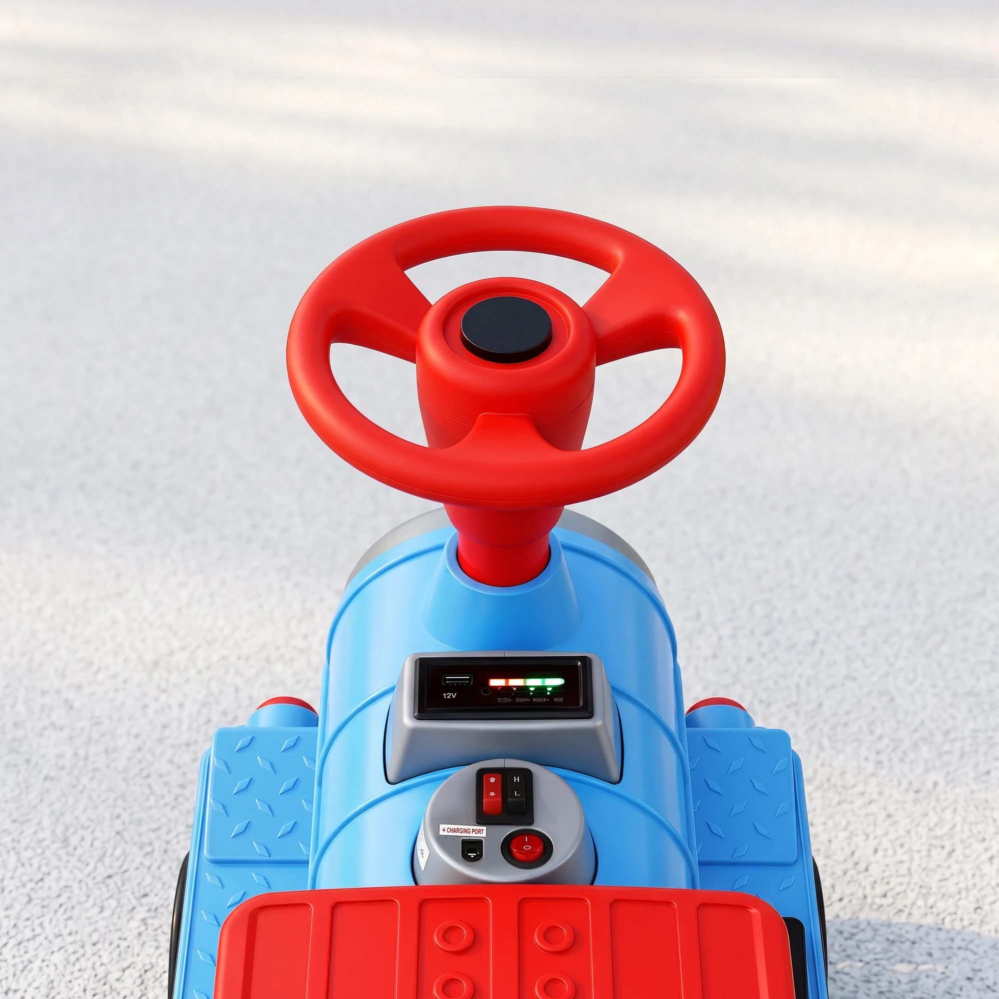 8 Rigo Kids Ride on Car Train 12V Electric Toy 2-Seater Storage 87cm - Blue, 8 of 10