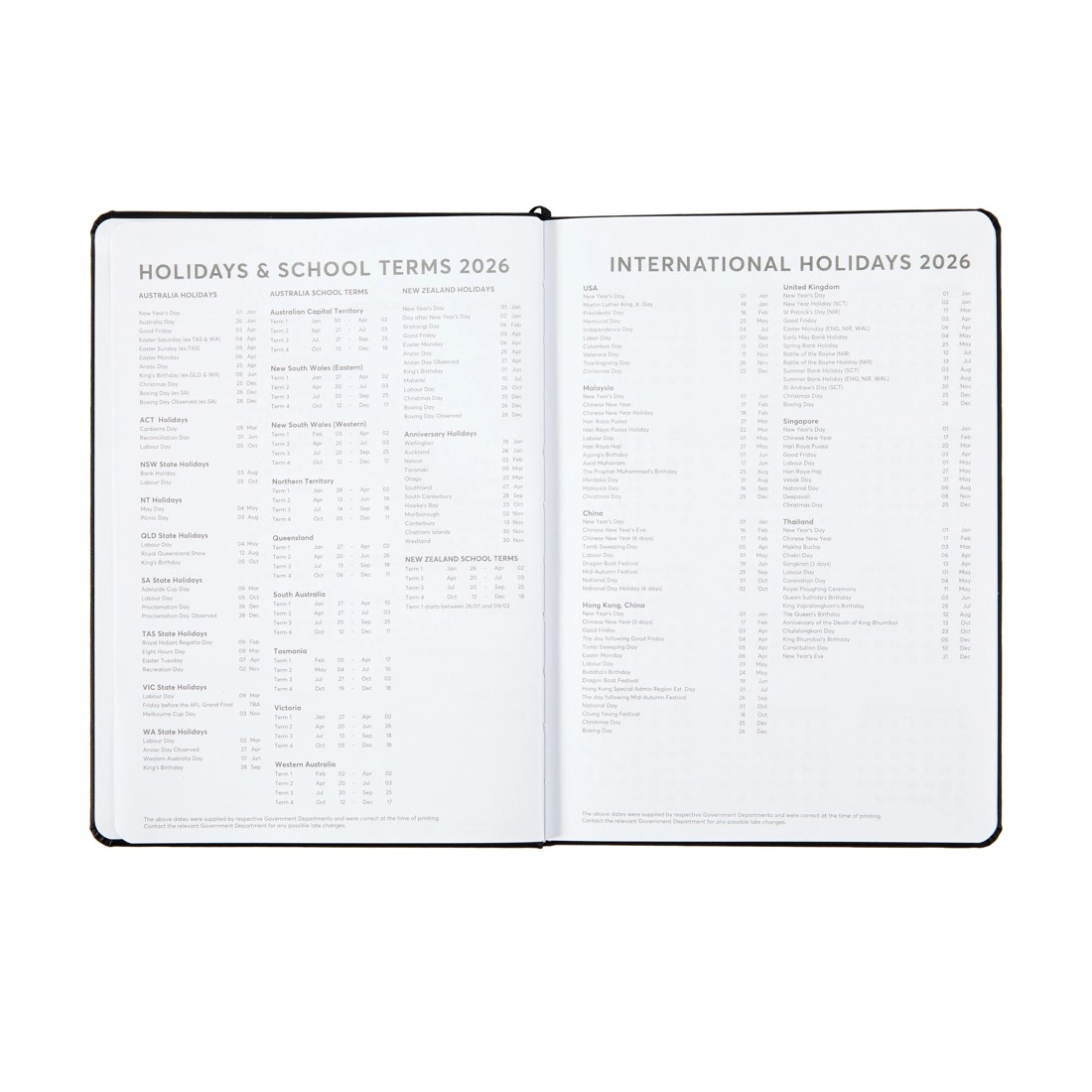 2 2026 Weekly Diary - Black, 2 of 8