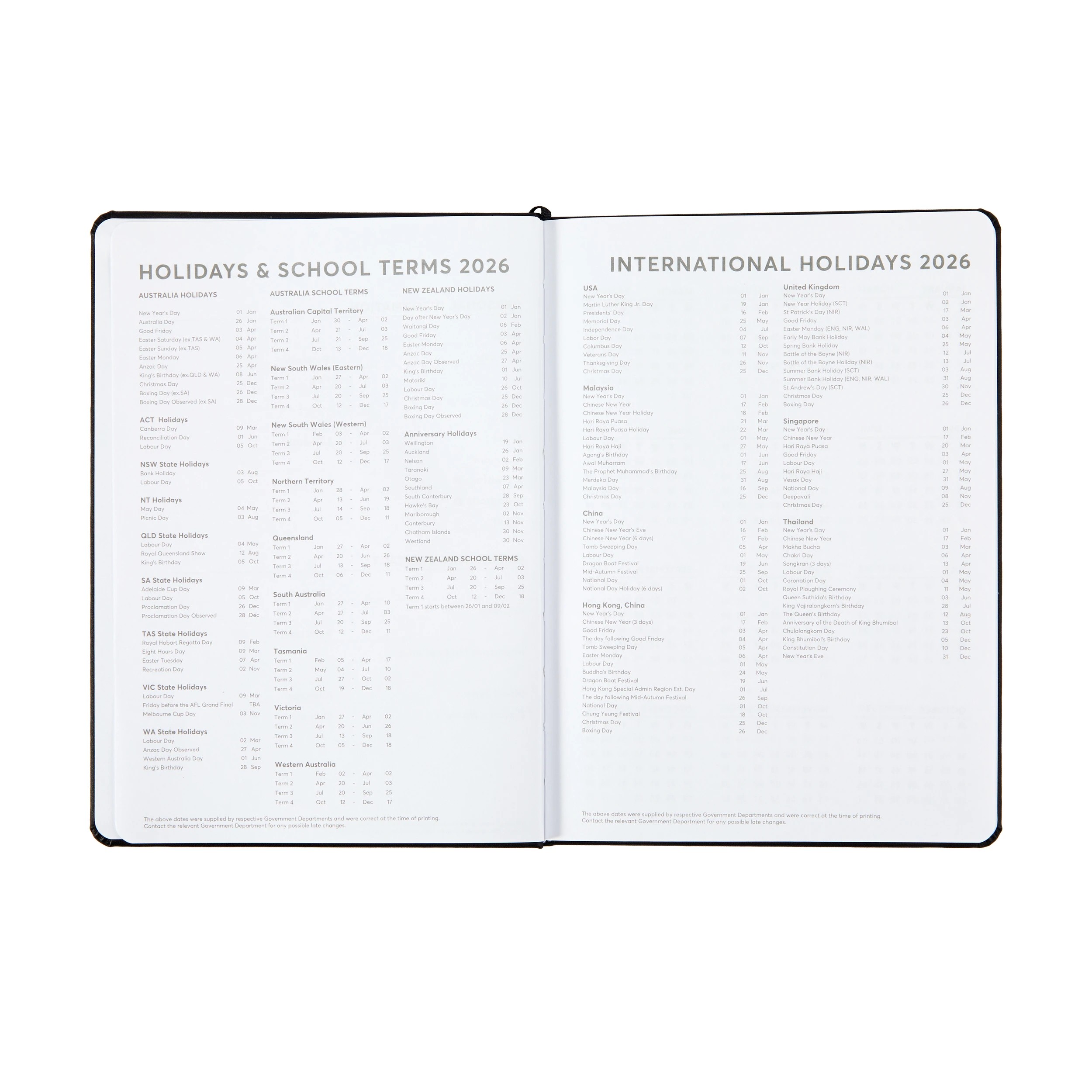 2 2026 Weekly Diary - Black, 2 of 8