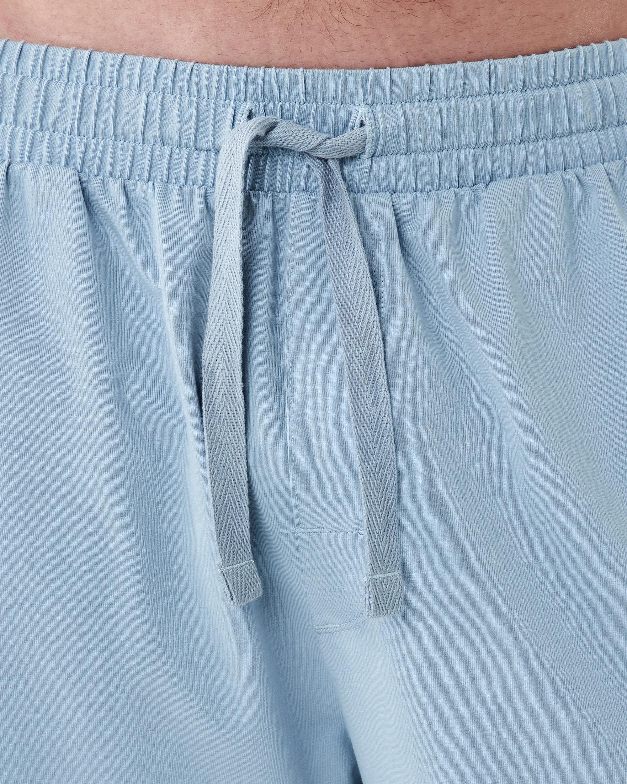4 Cotton Elastane Sleep Shorts FOG BLUE, 4 of 7