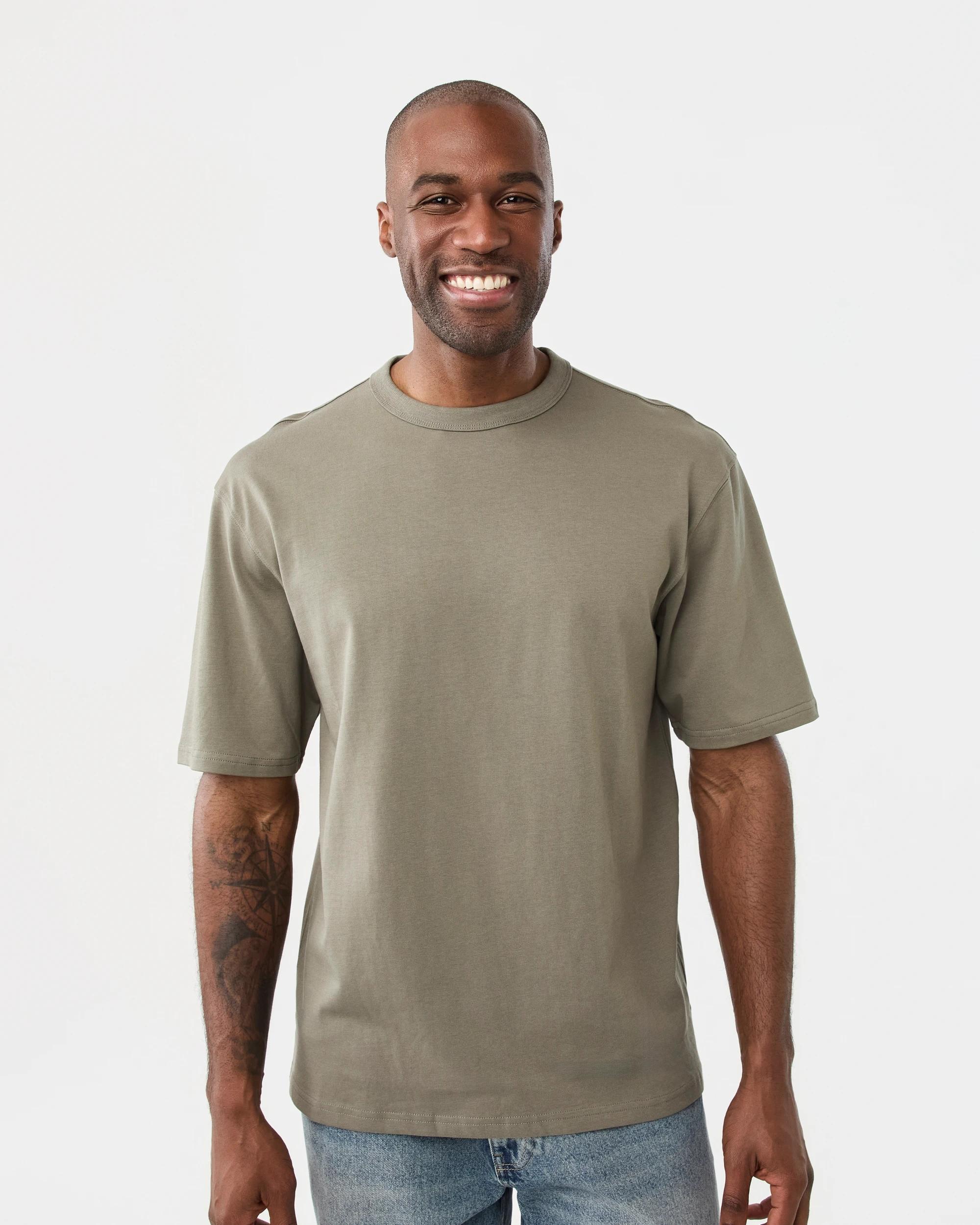 1 Oversized Heavyweight T-shirt Grn Smkolv, 1 of 5