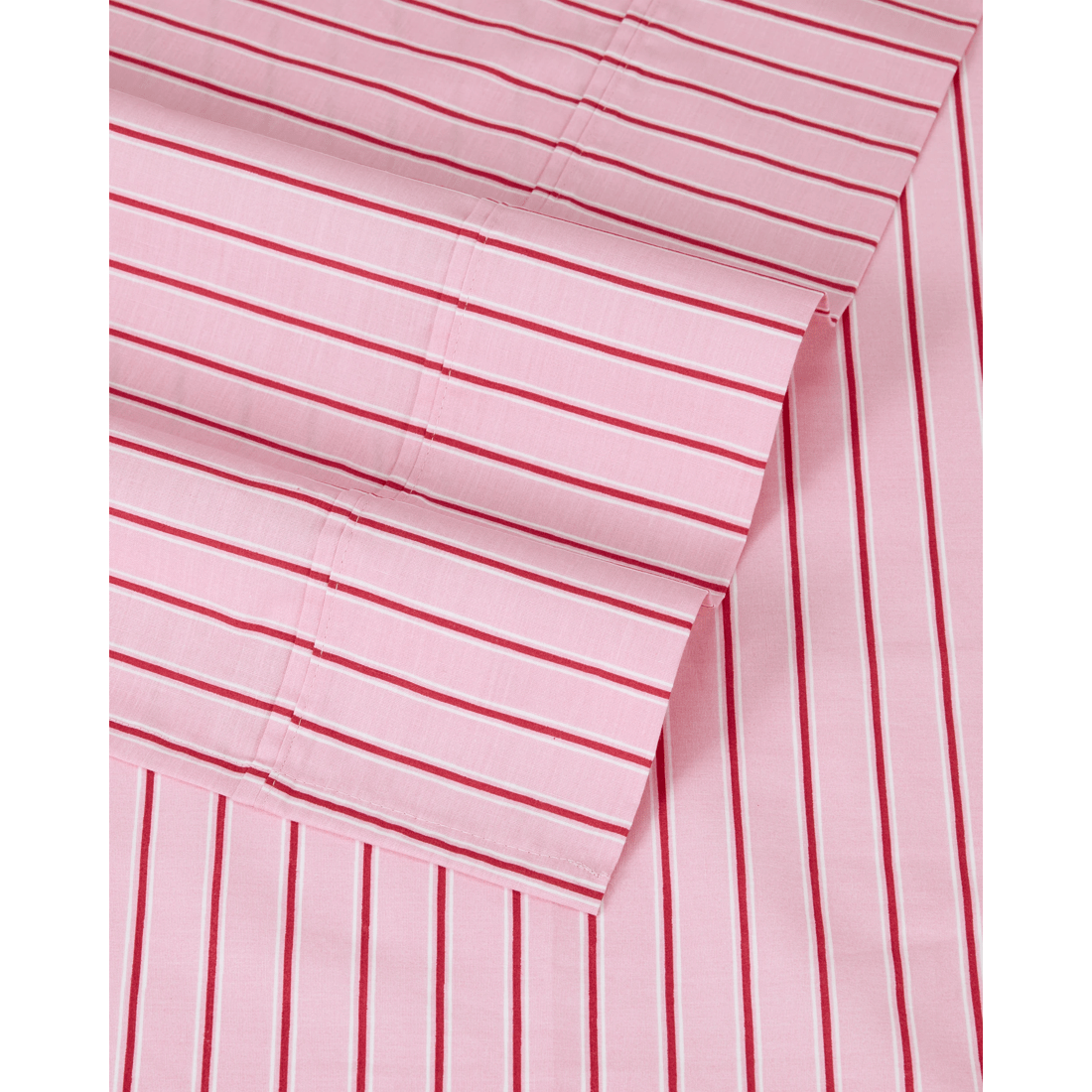 4 250 Thread Count Cotton Stripe Sheet Set - Queen Bed, Pink, 4 of 7