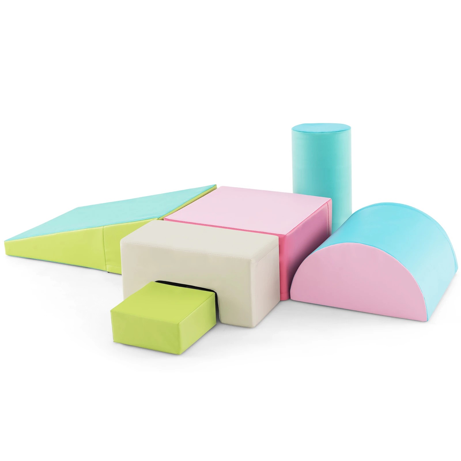 1 Costway 6PCS Soft Foam Blocks Indoor Climb & Crawl Playset, 1 of 2