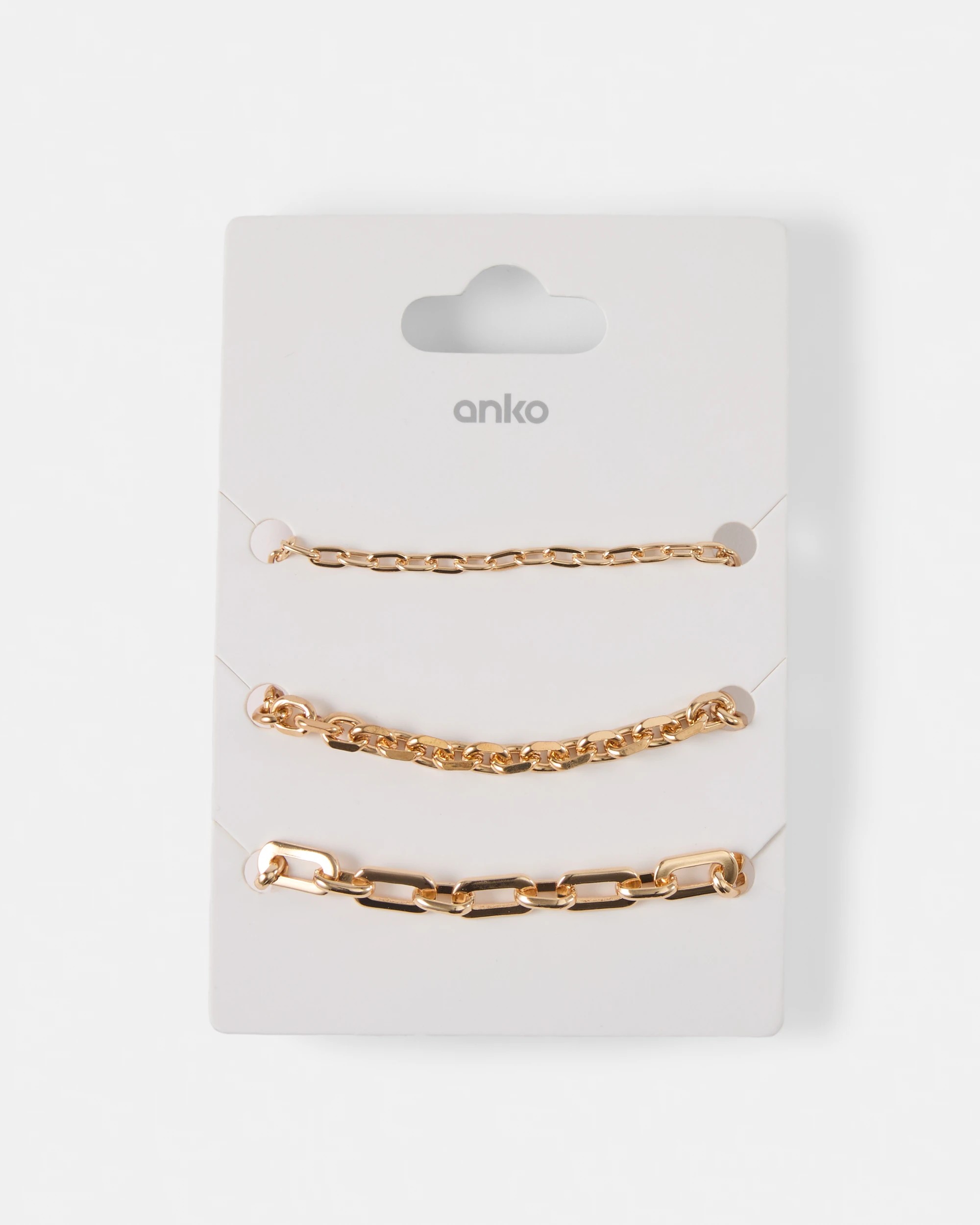 6 3 Pack Chain Bracelets - Gold Tone, 6 of 6