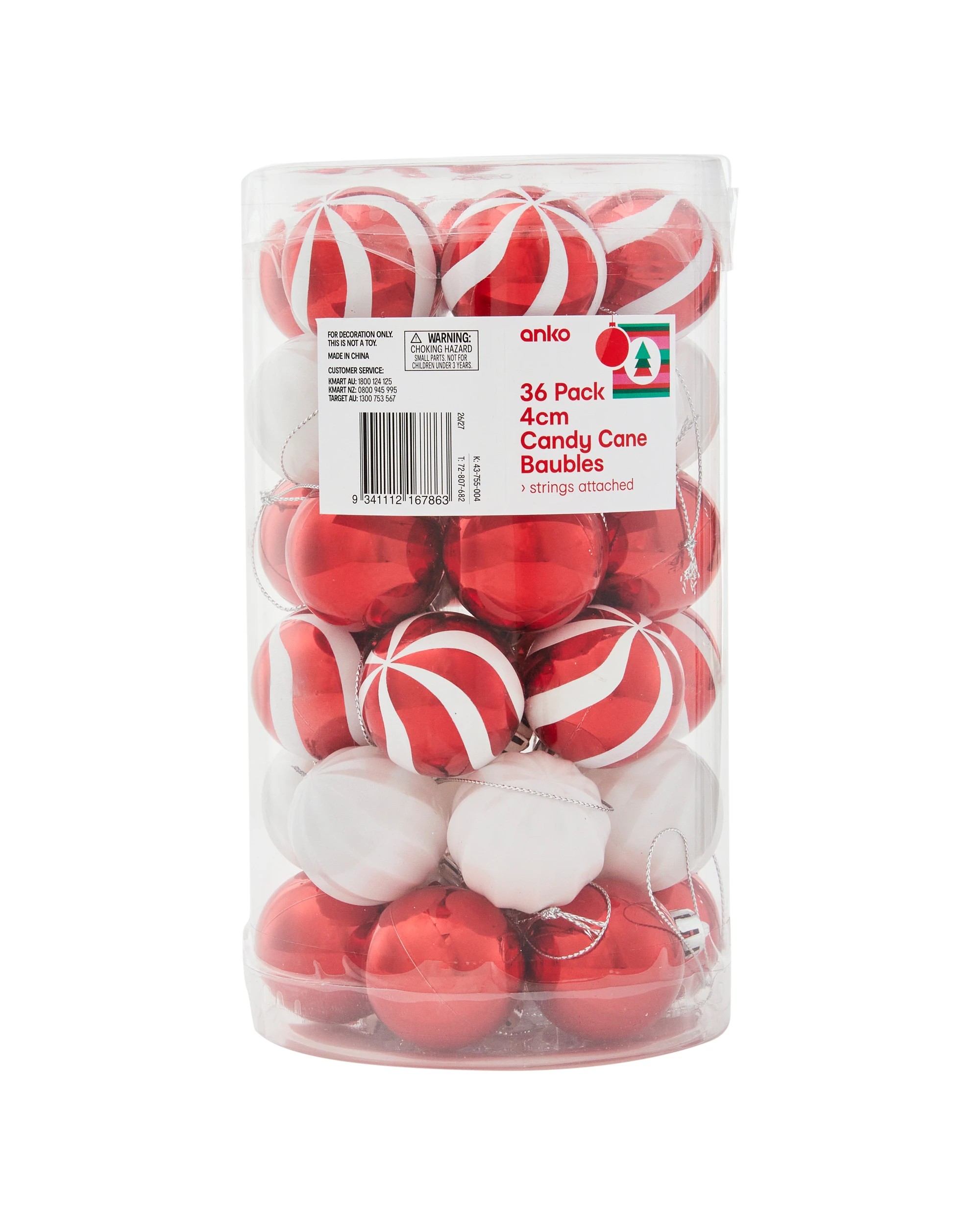 7 36 Pack 4cm Candy Cane Baubles, 7 of 7