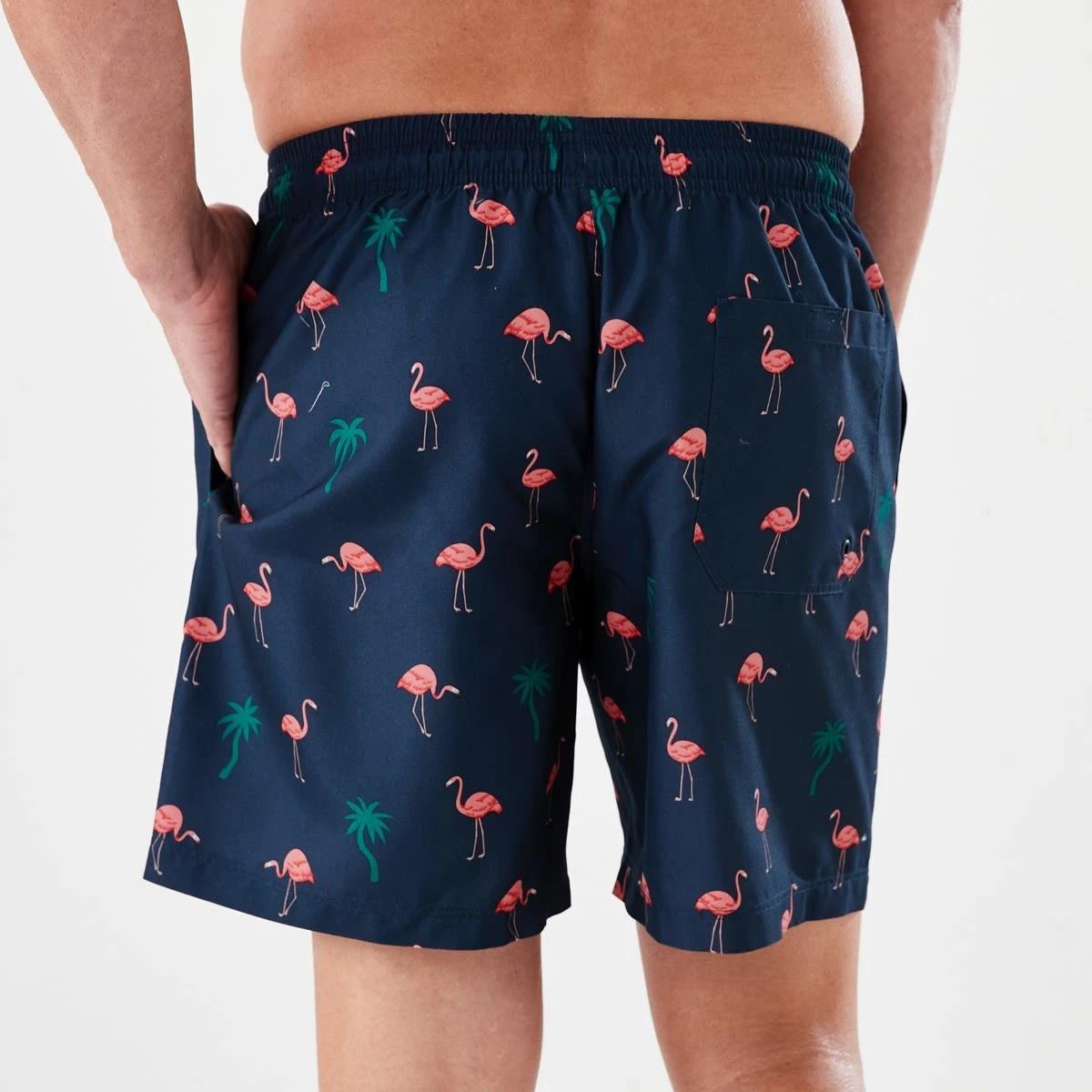 3 Regular Print Boardshorts FLAMINGO AND PALM SPELL NAVY, 3 of 6