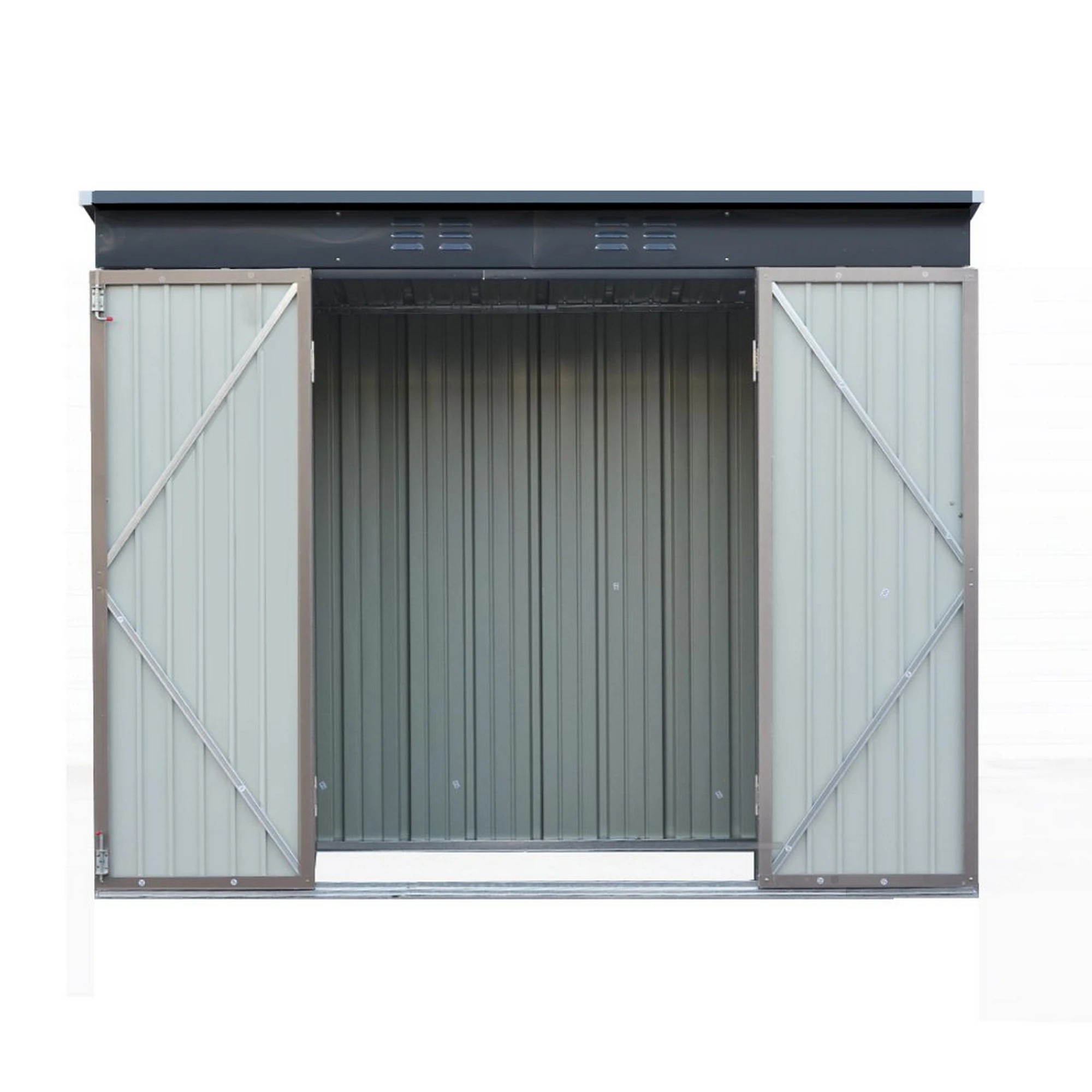 4 Giantz Garden Shed Outdoor Storage Tool Metal Workshop Shelter Doors - Brown, 4 of 7