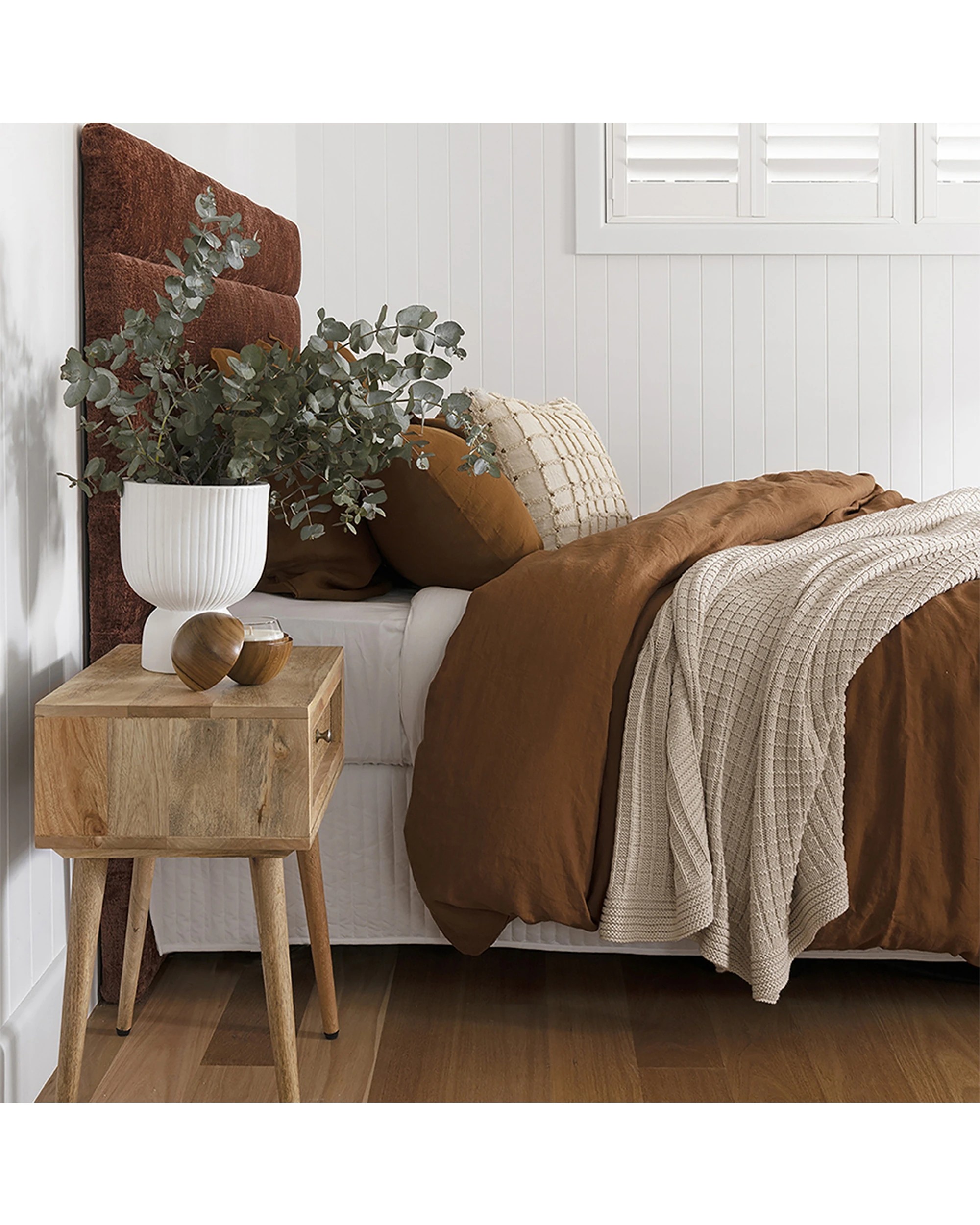 3 Bambury Linen Quilt Cover Set Hazel Soft Touch Woven - Brown, 3 of 3