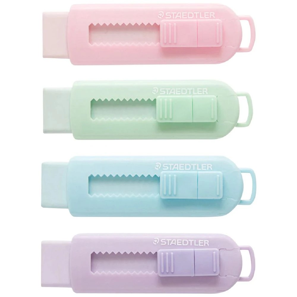 1 Staedtler Slide Eraser with Case Pastel Assorted, 1 of 4