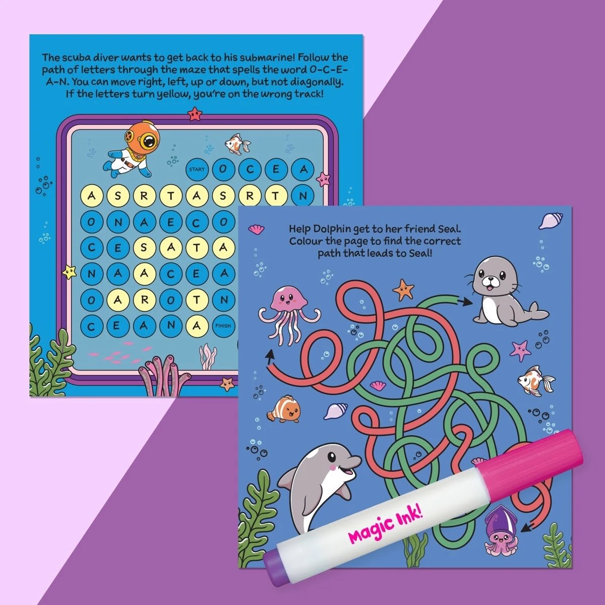 4 INKredibles Magic Reveal Ocean Adventure Mess Free Magic Ink Pictures! - Book, 4 of 5