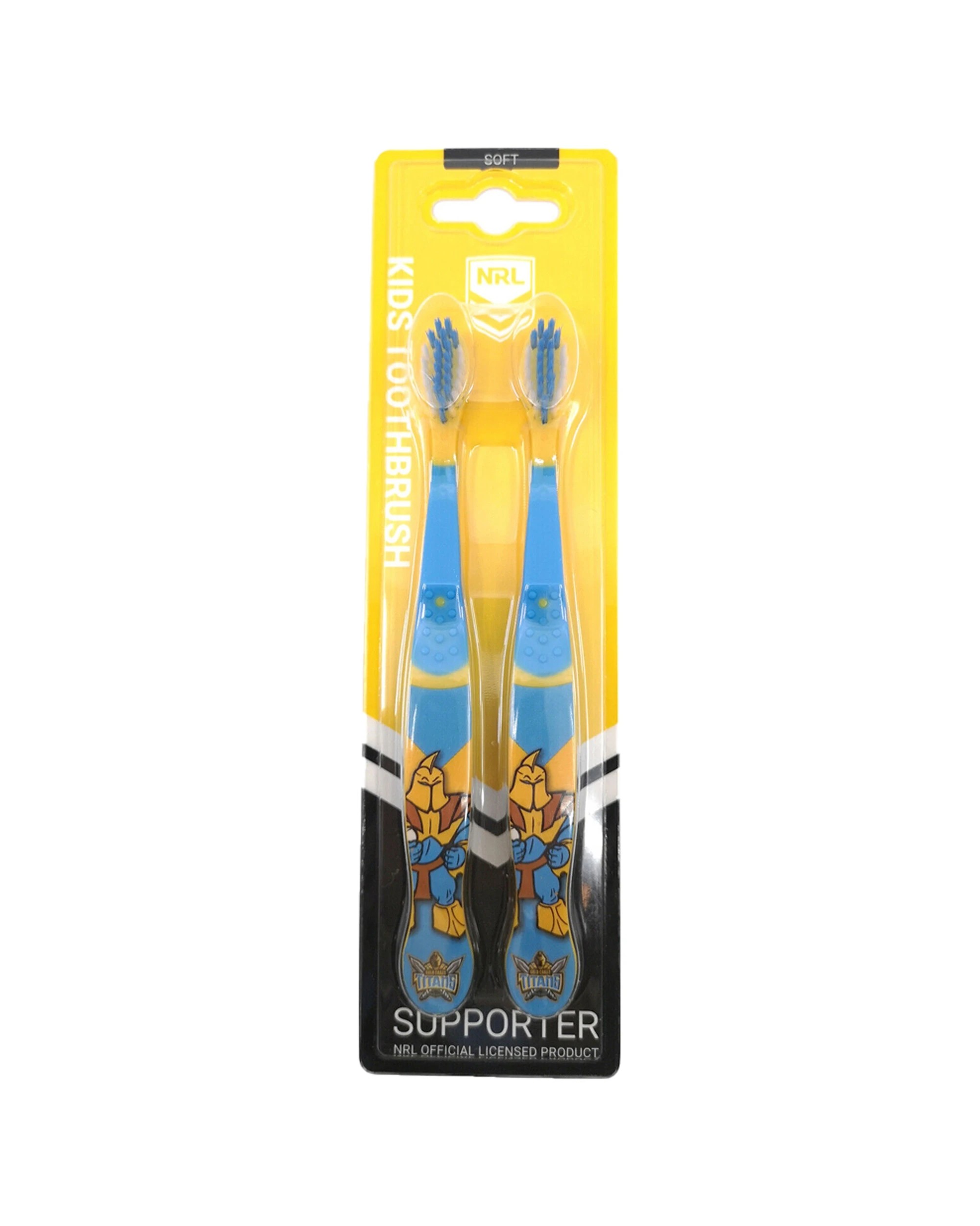 2 NRL 5x 2pc Mascot Gold Coast Titans Kids/Toddler Soft Toothbrush - Multi, 2 of 2