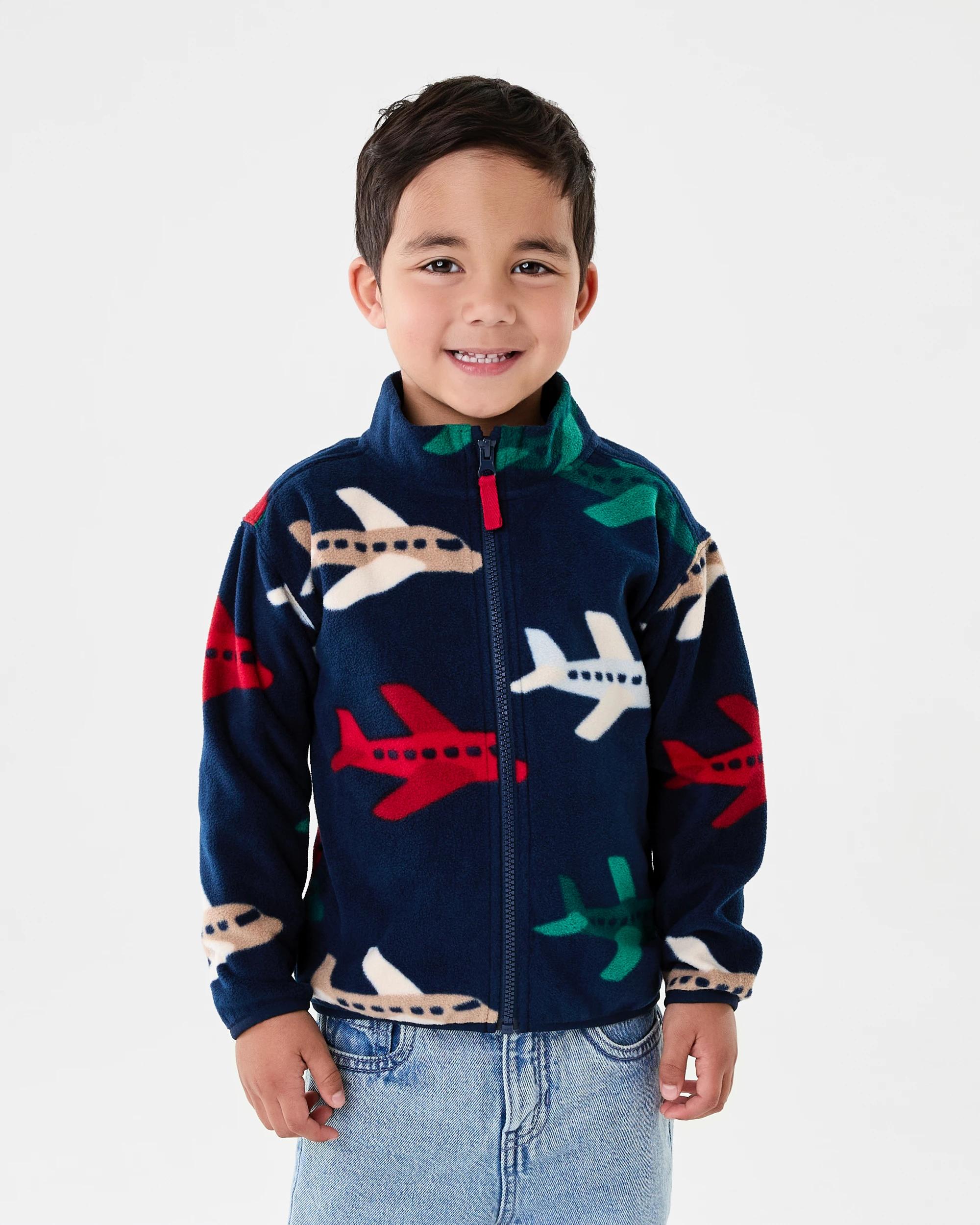 2 Polar Fleece Zip Through Jacket Nvy Plane, 2 of 9