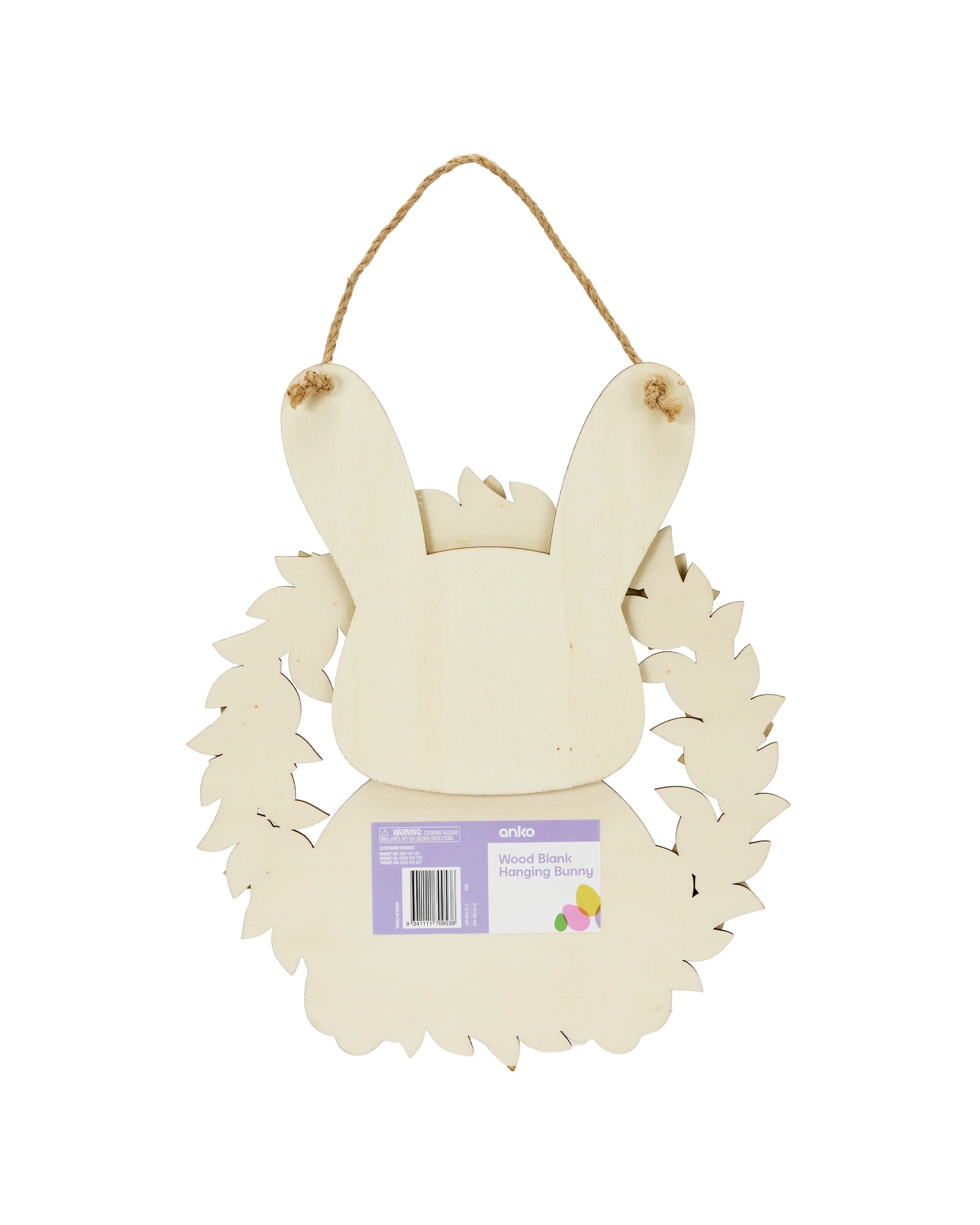 4 Wood Blank Hanging Bunny, 4 of 4