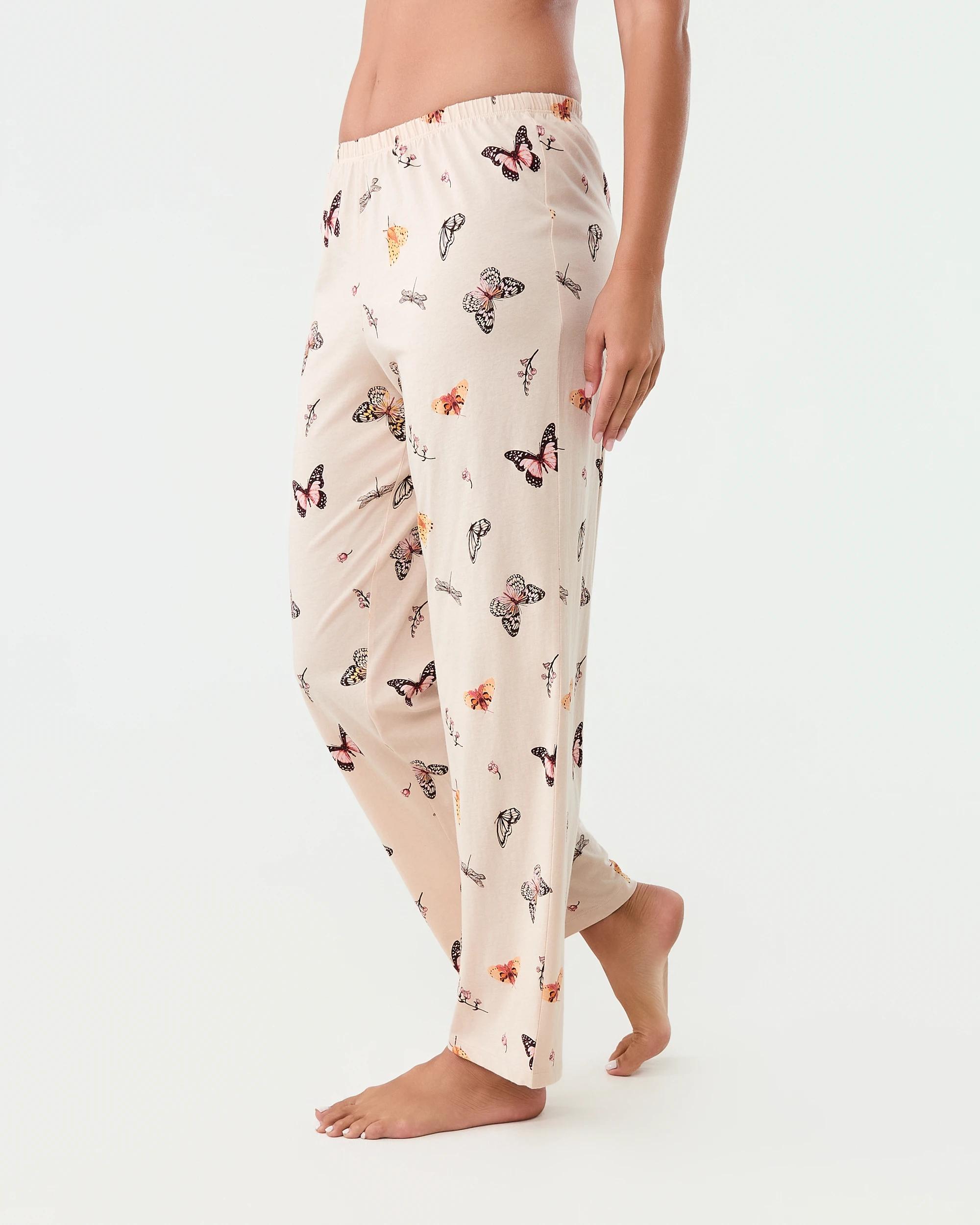 2 Cotton Print Knit Pants Butterfly, 2 of 4