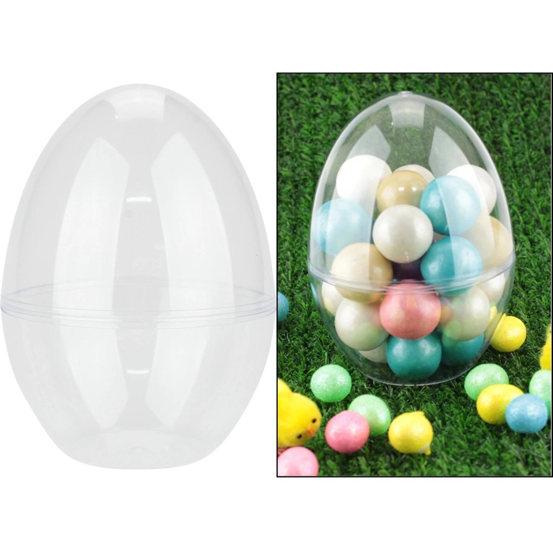 1 Party Maker Clear Plastic Fillable Egg 12cm, 1 of 5