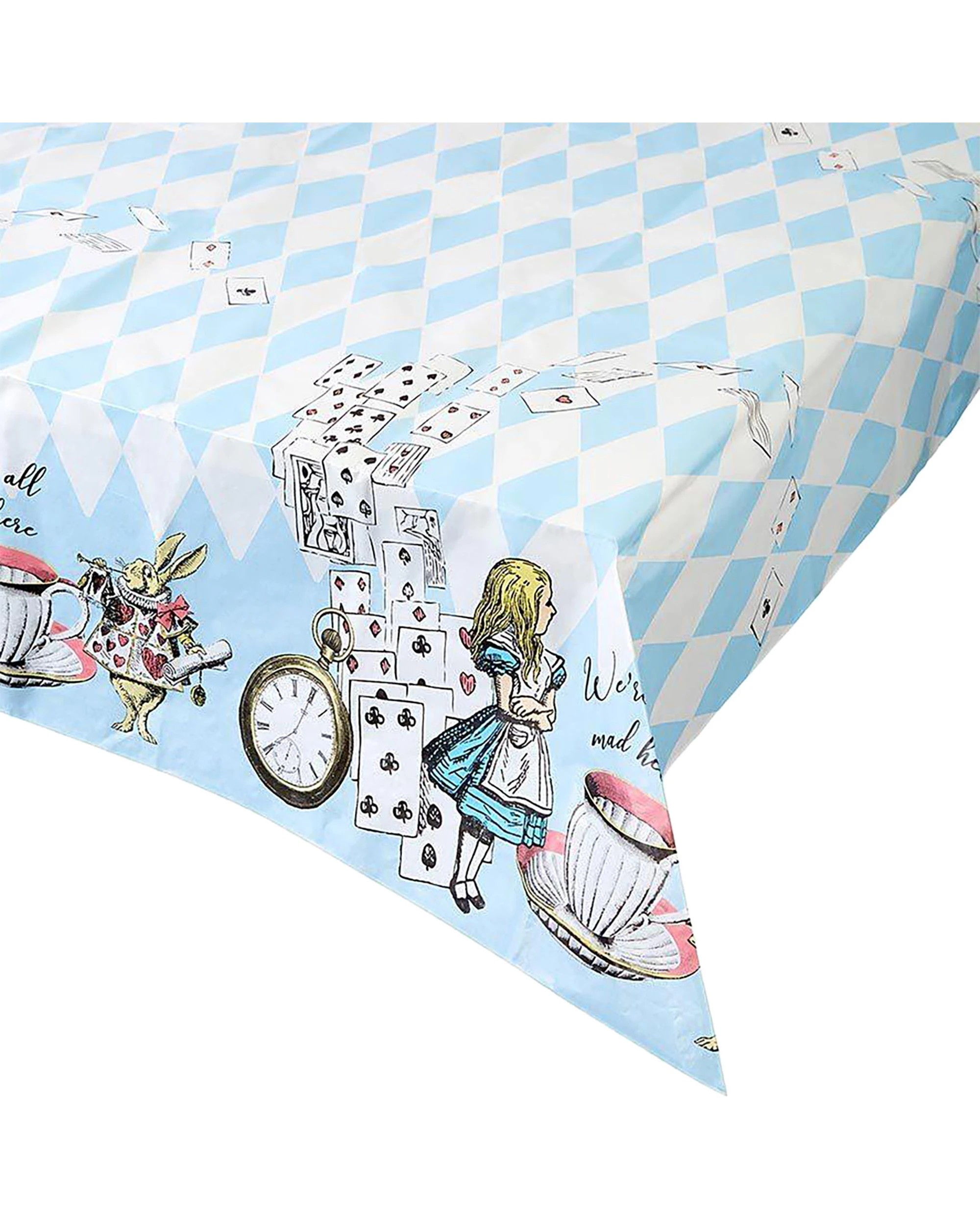 1 Talking Tables Talking Tables Alice In Wonderland Paper Tablecloth - Blue, 1 of 4