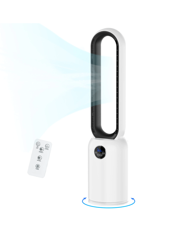 Advwin Bladeless Tower Fan, Portable Floor Fan with Air Purifier [New Model 20% Air Flow