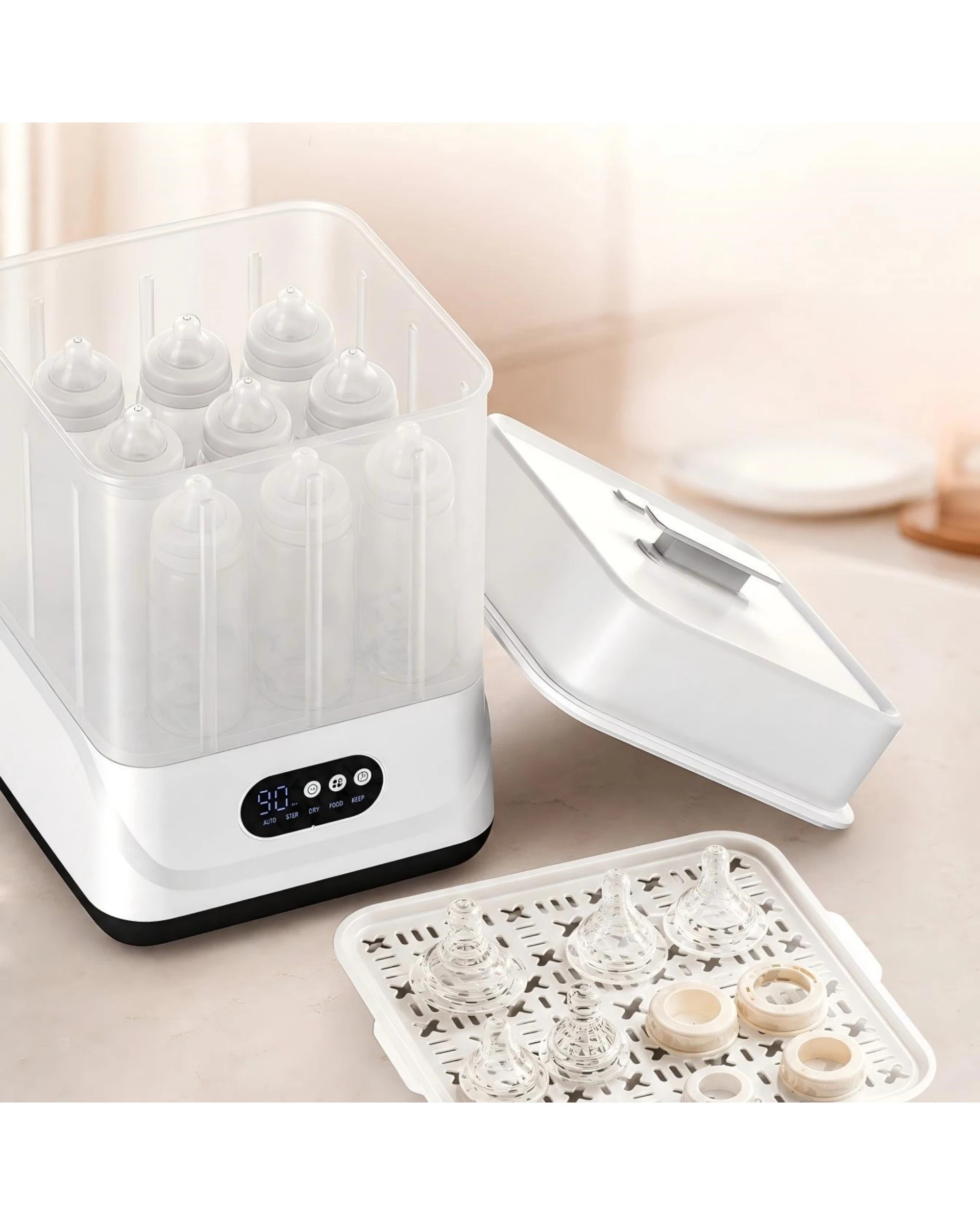 4 Yopower Baby Bottle Steam Sterilizer Dryer with LED Touch Screen - White, 4 of 6