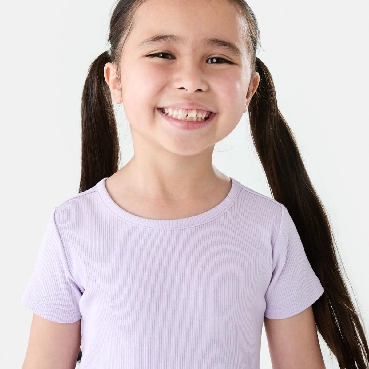 3 Short Sleeve Rib Dress Pst Purple, 3 of 10